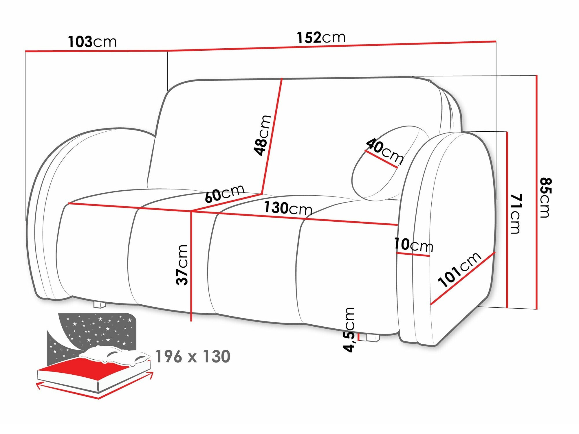 Dīvāns gulta Columbus 242 (Velo 621)