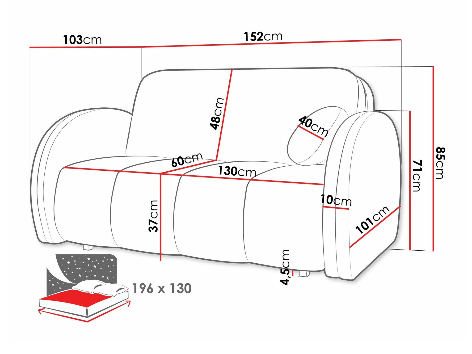 Dīvāns gulta Columbus 242 (Velo 623)