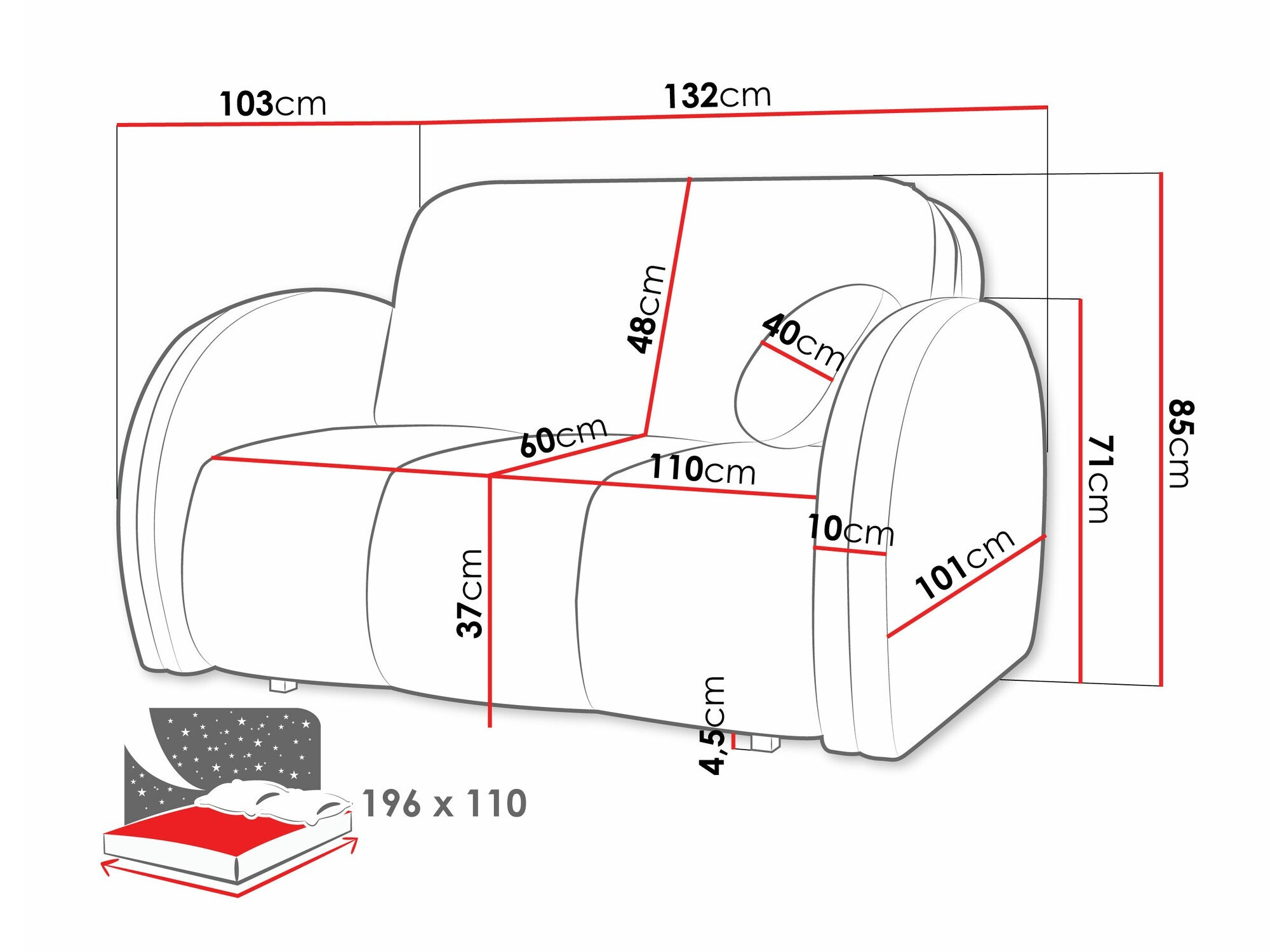 Dīvāns gulta Columbus 243 (Velo 626)