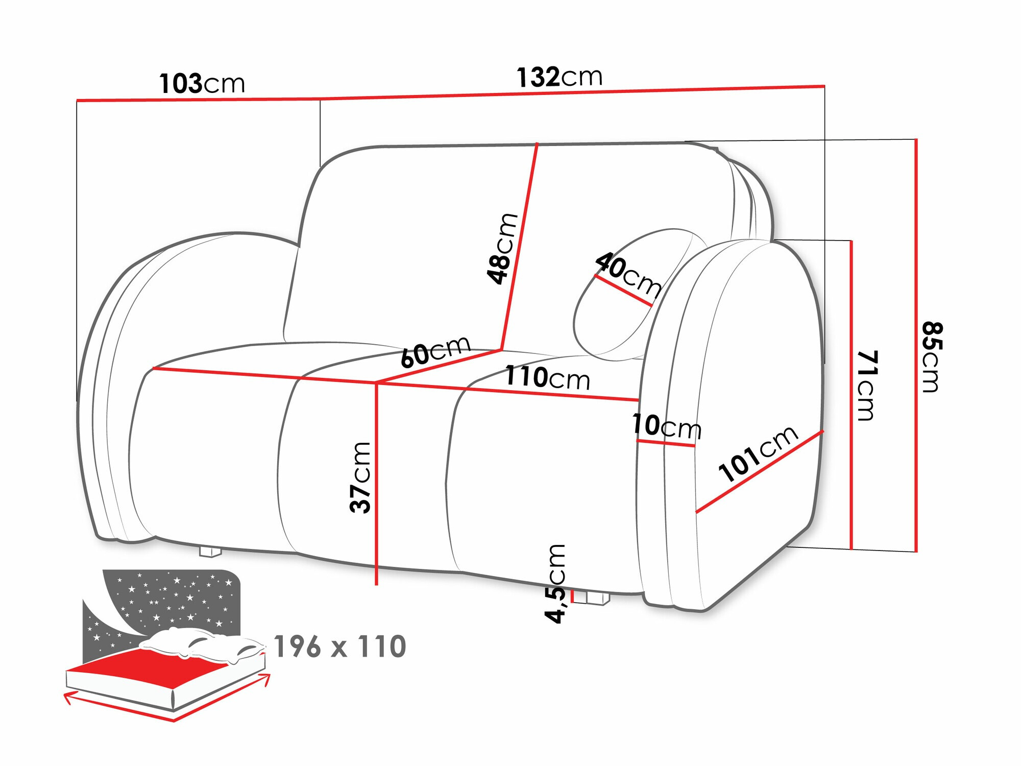 Dīvāns gulta Columbus 243 (Velo 636)