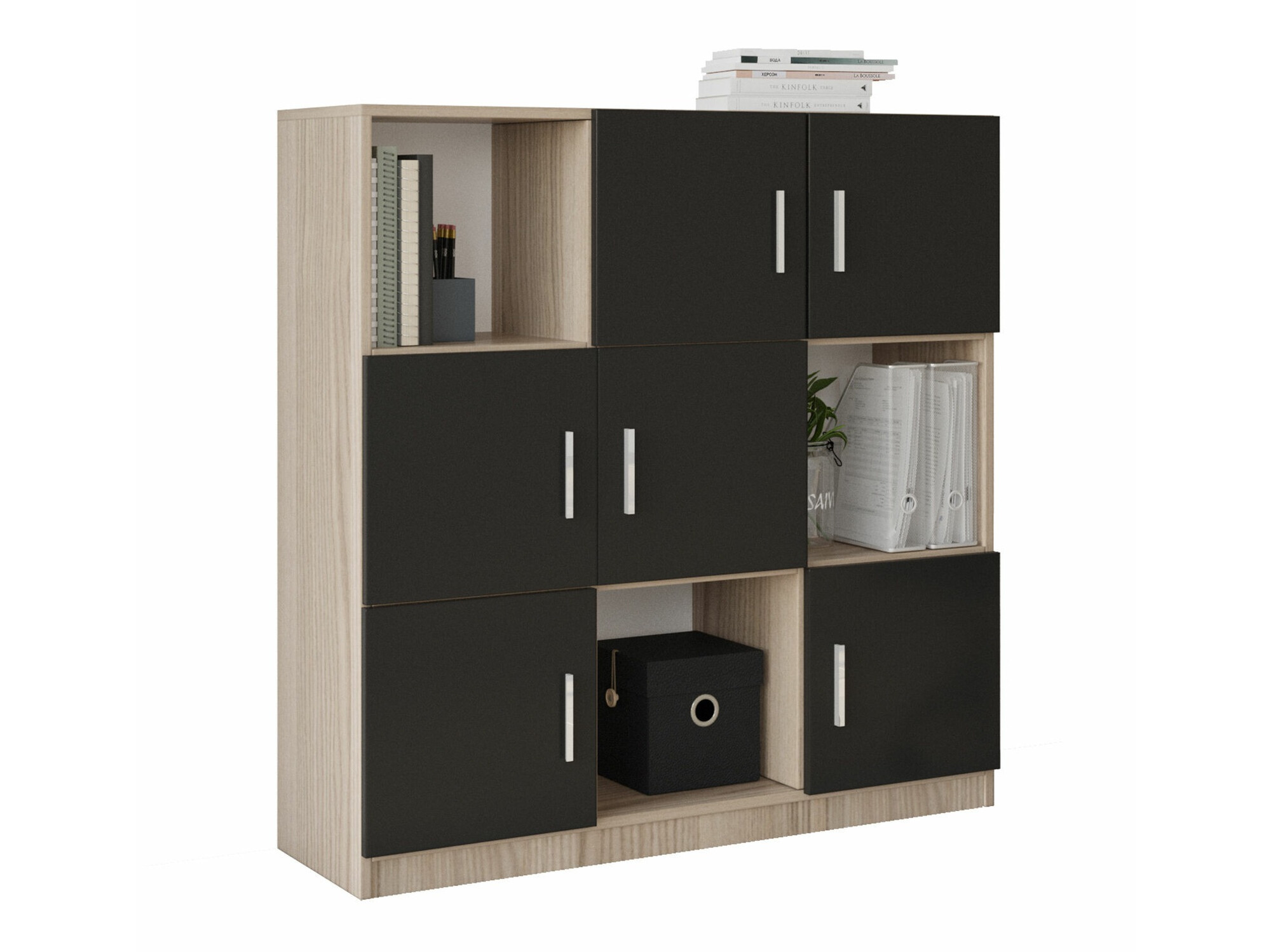 Шкафчик Kailua 2422 (Чёрный + Дуб)