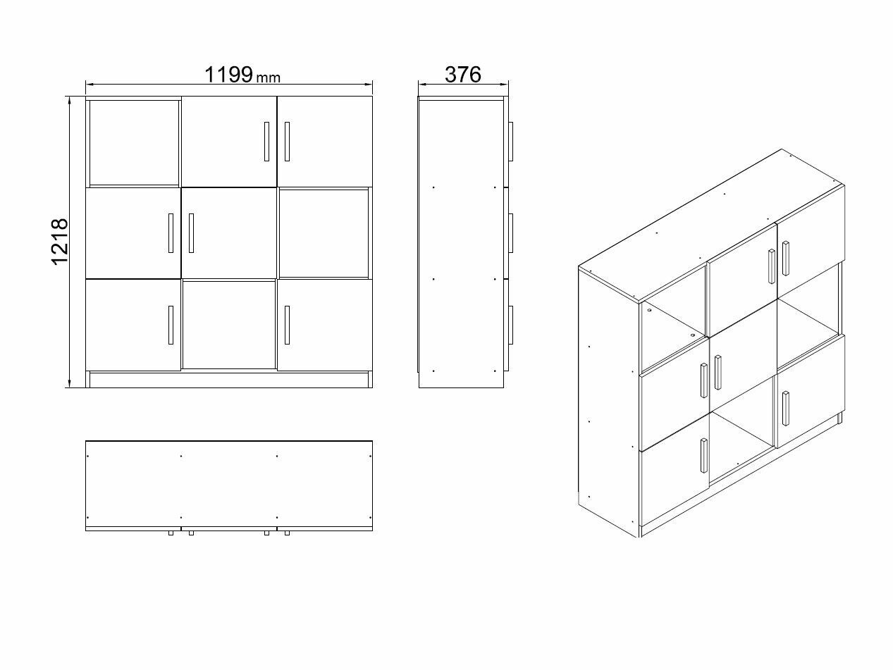 Шкафчик Kailua 2422 (Чёрный + Дуб)