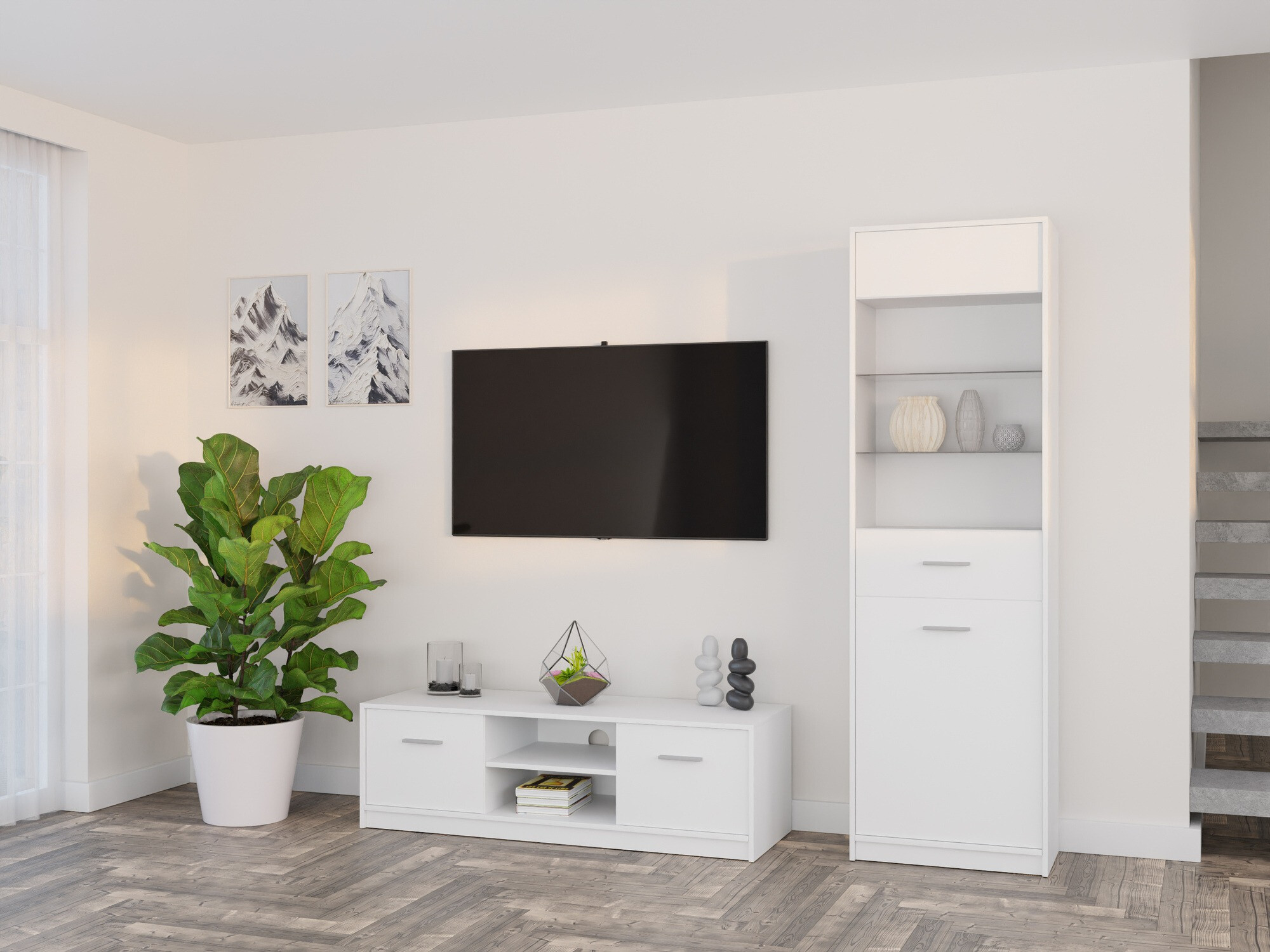 Viesistabas komplekts Novsore 161 (Balts)