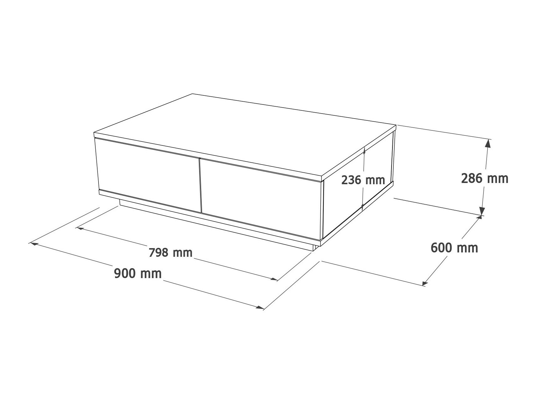 Журнальный столик Kailua 2426 (Антрацит + Сосна)