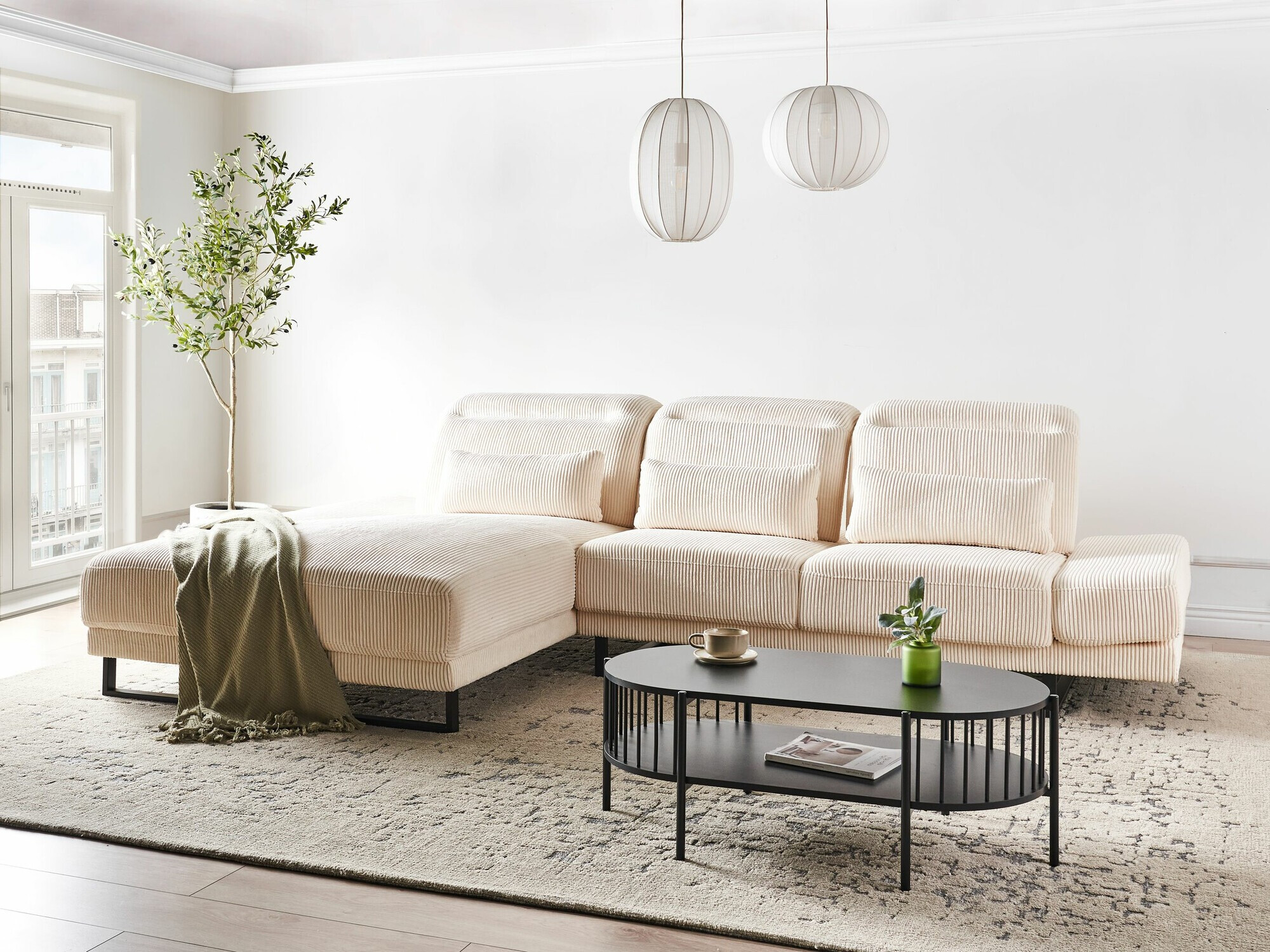 Stūra dīvāns Berwyn 2552 (Krēms)