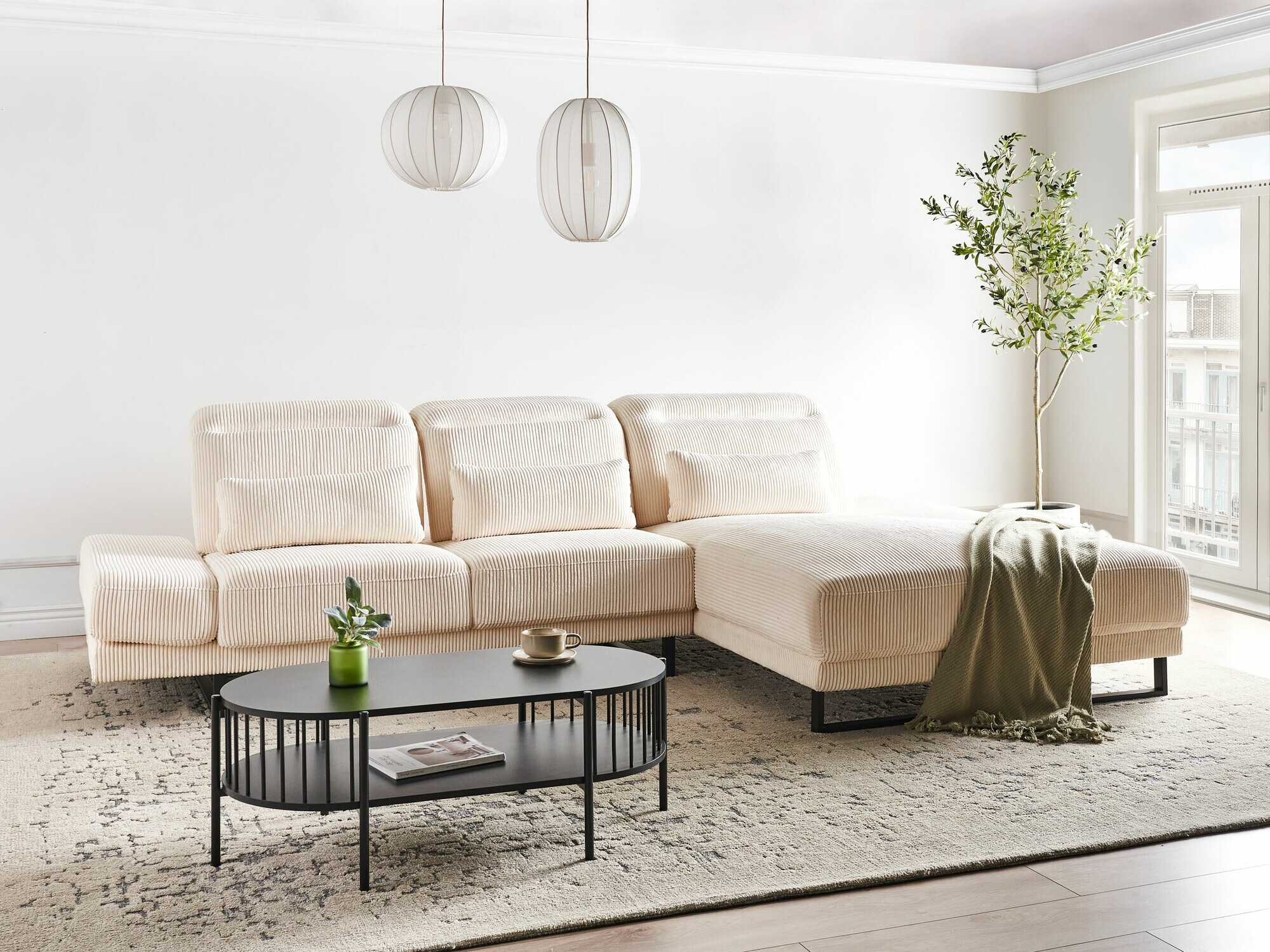 Stūra dīvāns Berwyn 2552 (Krēms)