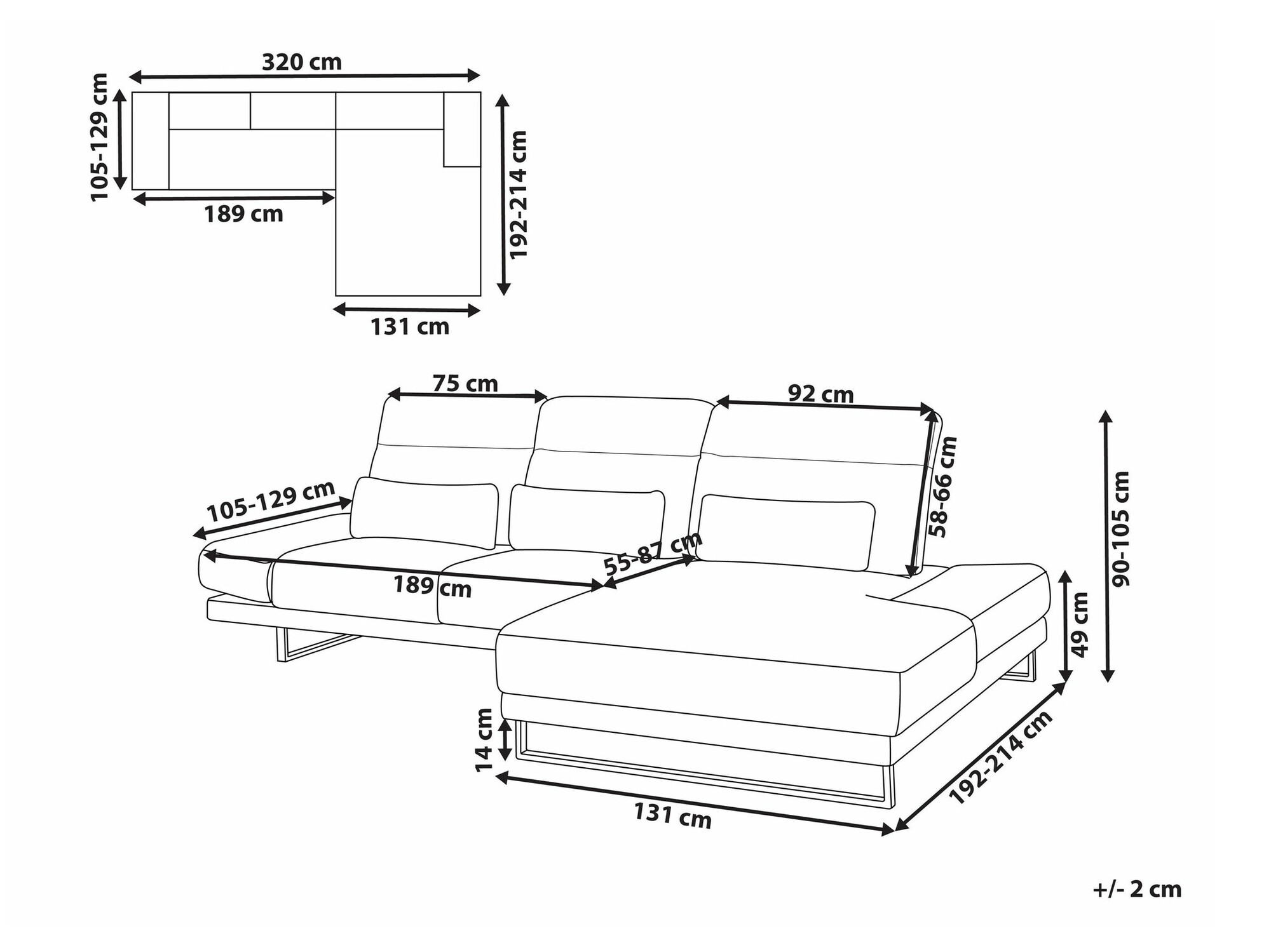 Stūra dīvāns Berwyn 2552 (Taupe)