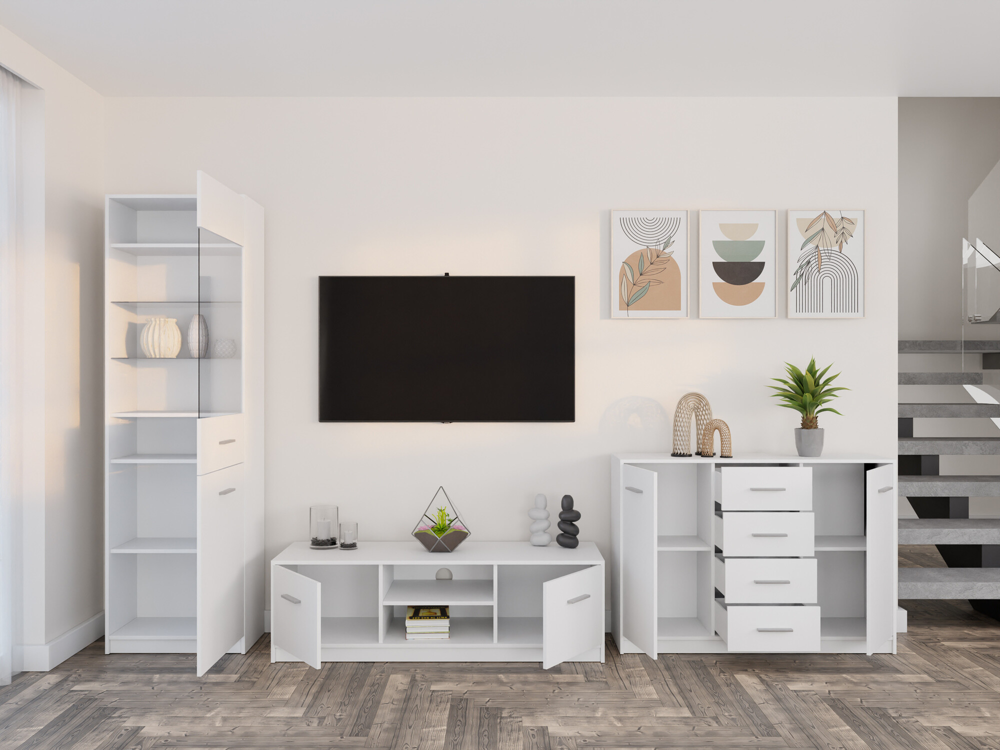 Viesistabas komplekts Novsore 162 (Balts)