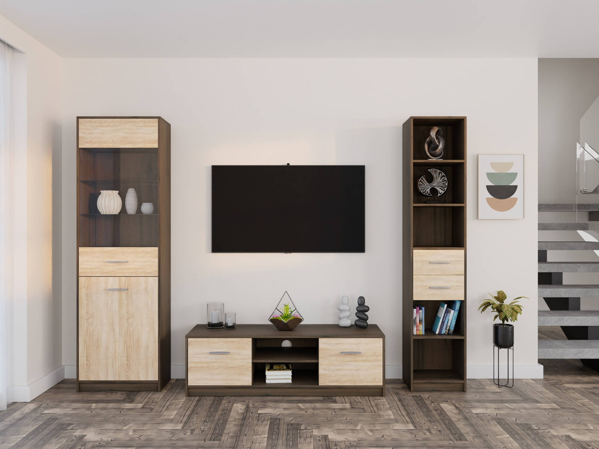 Набор для гостиной Novsore 163 (Темный дуб + Сонома Дуб)