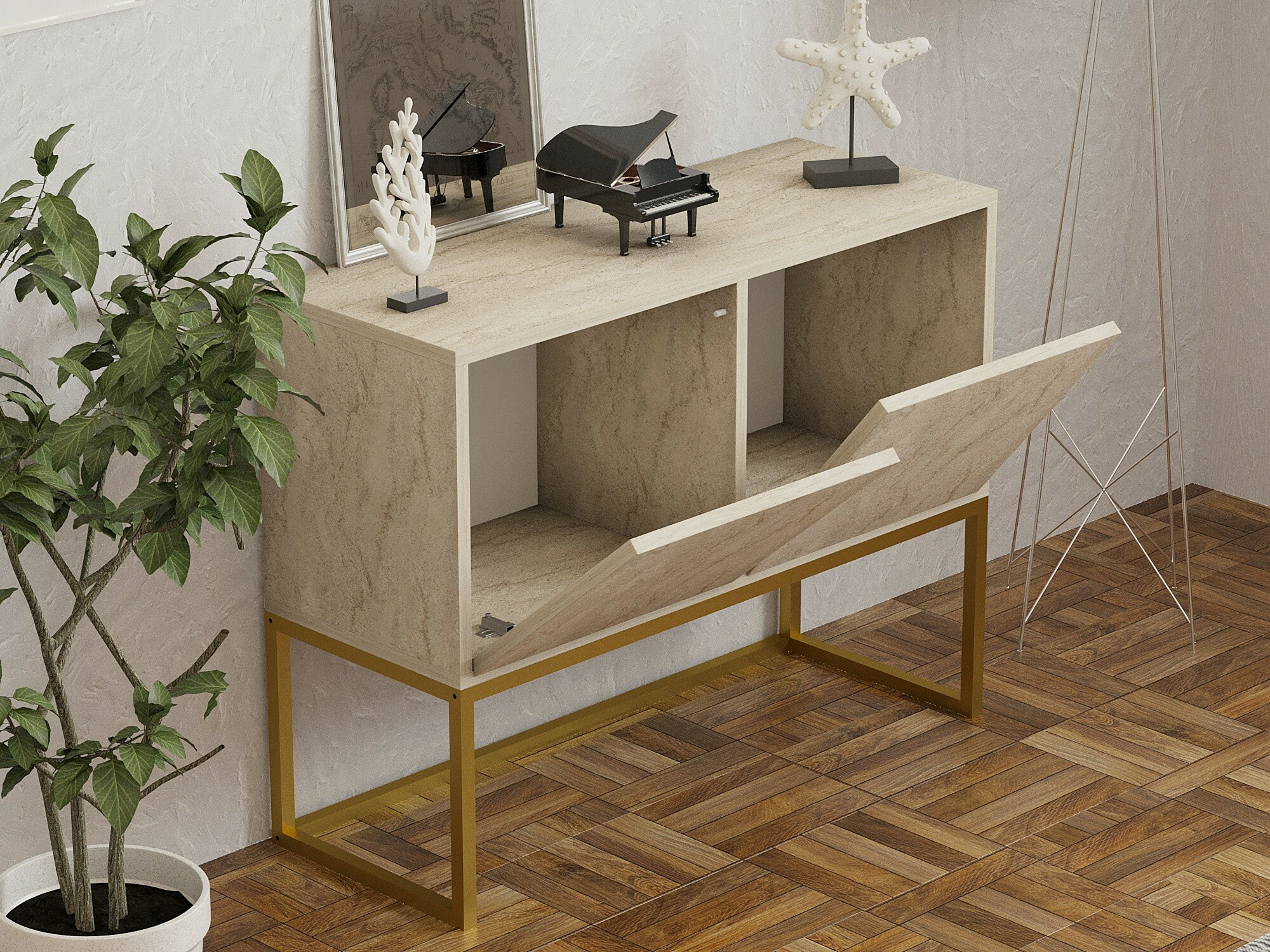 Шкафчик Kailua 2440 (Светлый травертин)