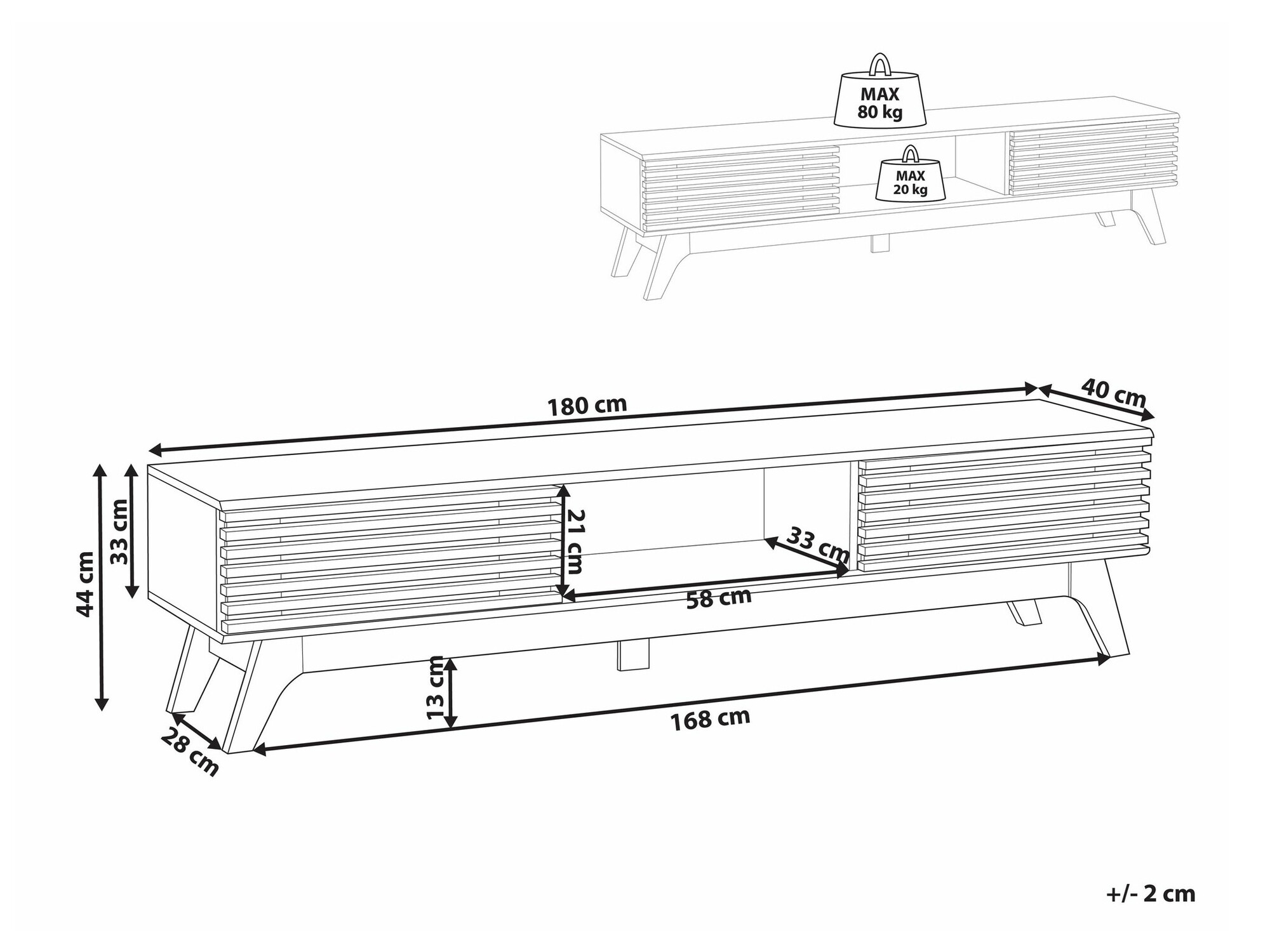 TV galds Berwyn 2554 (Brūns)