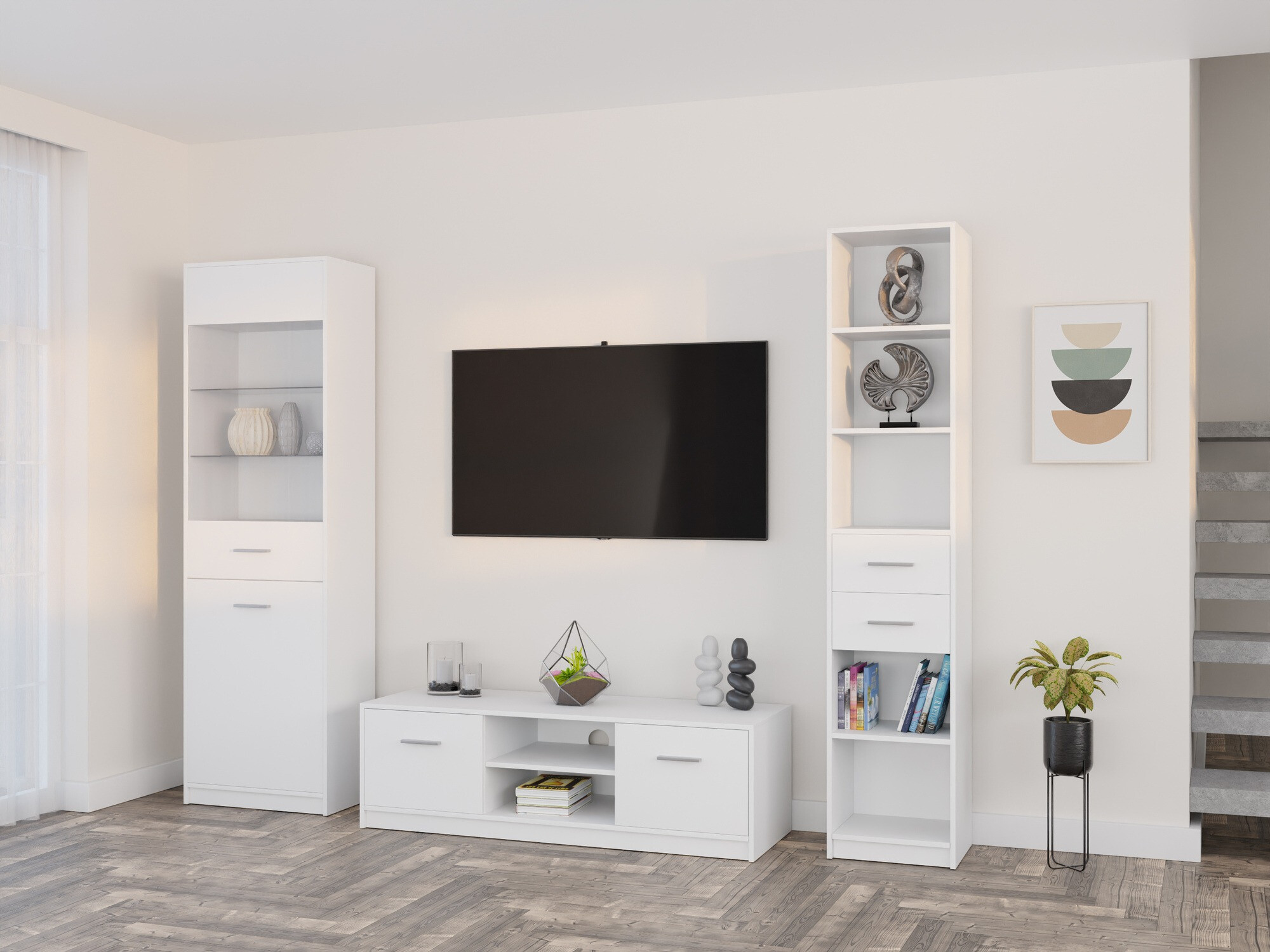 Viesistabas komplekts Novsore 163 (Balts)