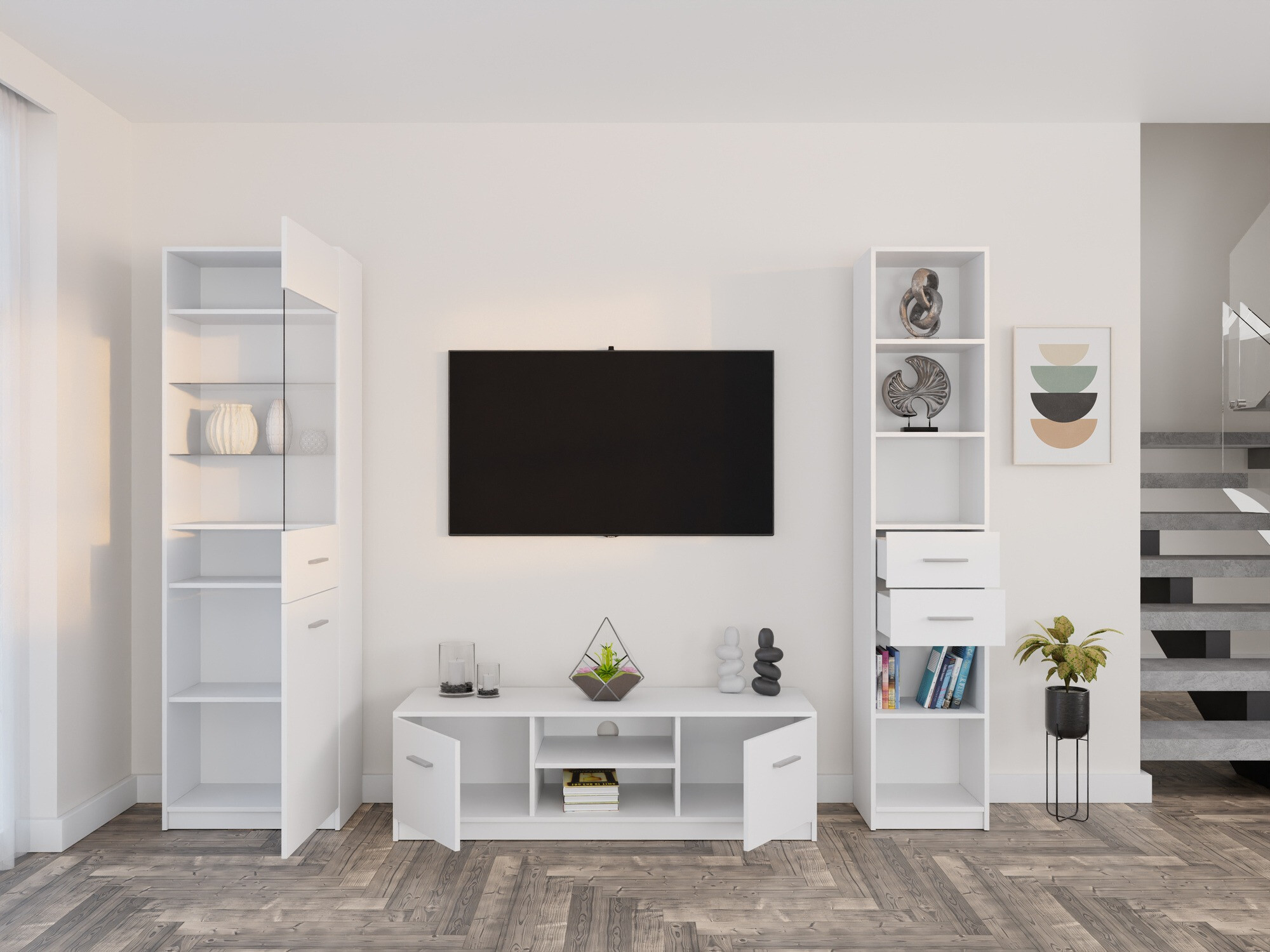 Viesistabas komplekts Novsore 163 (Balts)