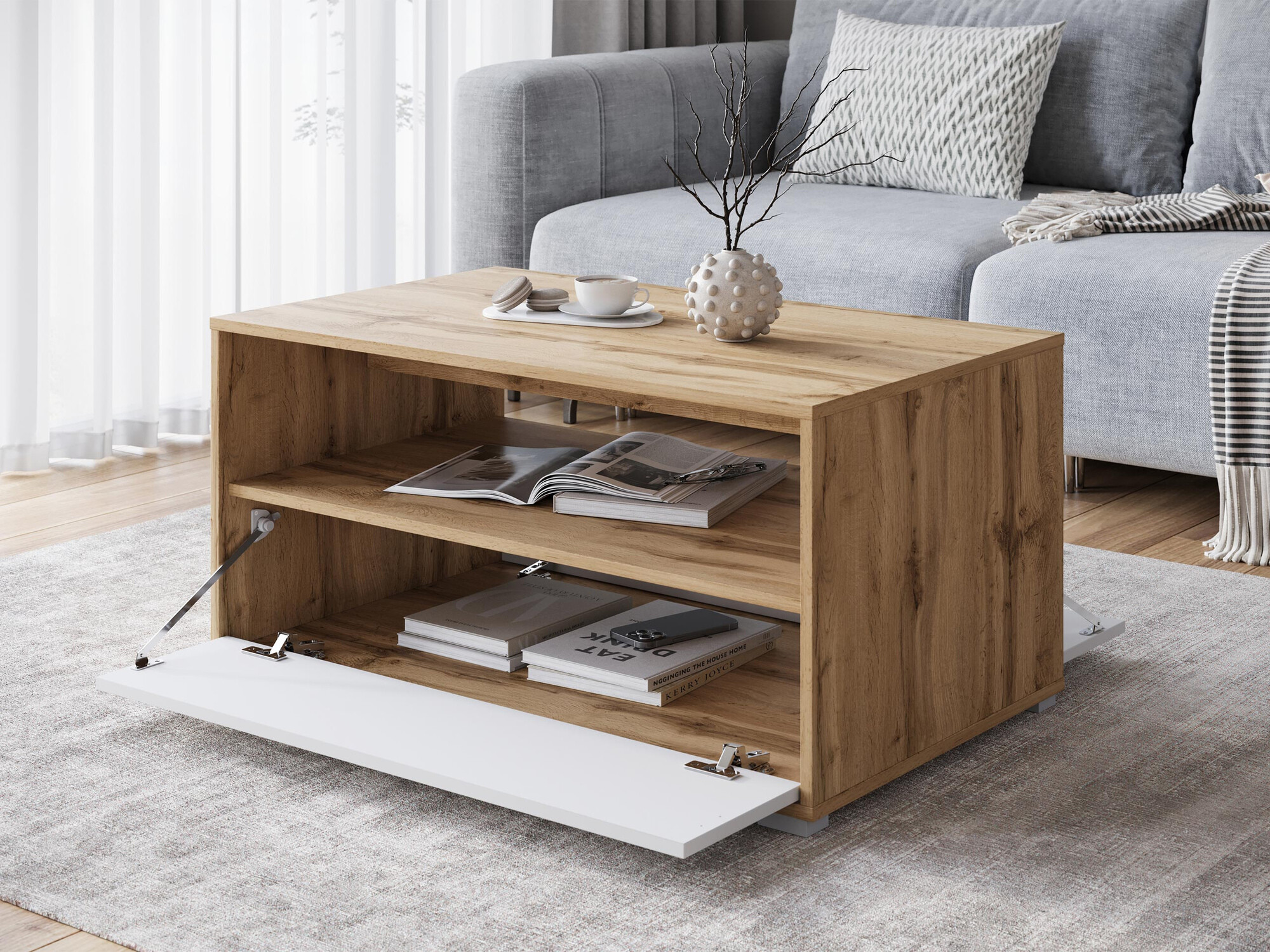 Журнальный столик Sarasota 188 (Дуб вотан + Графит)