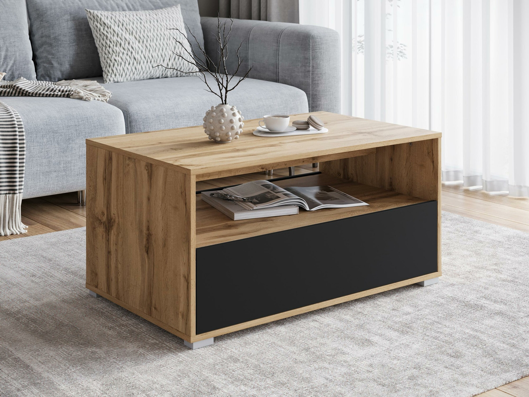 Журнальный столик Sarasota 188 (Дуб вотан + Графит)