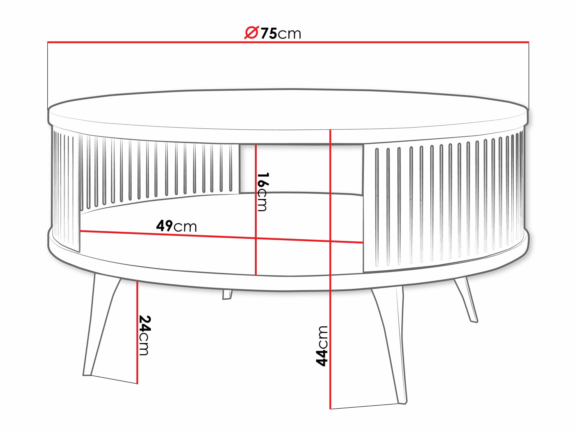 Журнальный столик Sordore 100 (Чёрный + Кашемир)