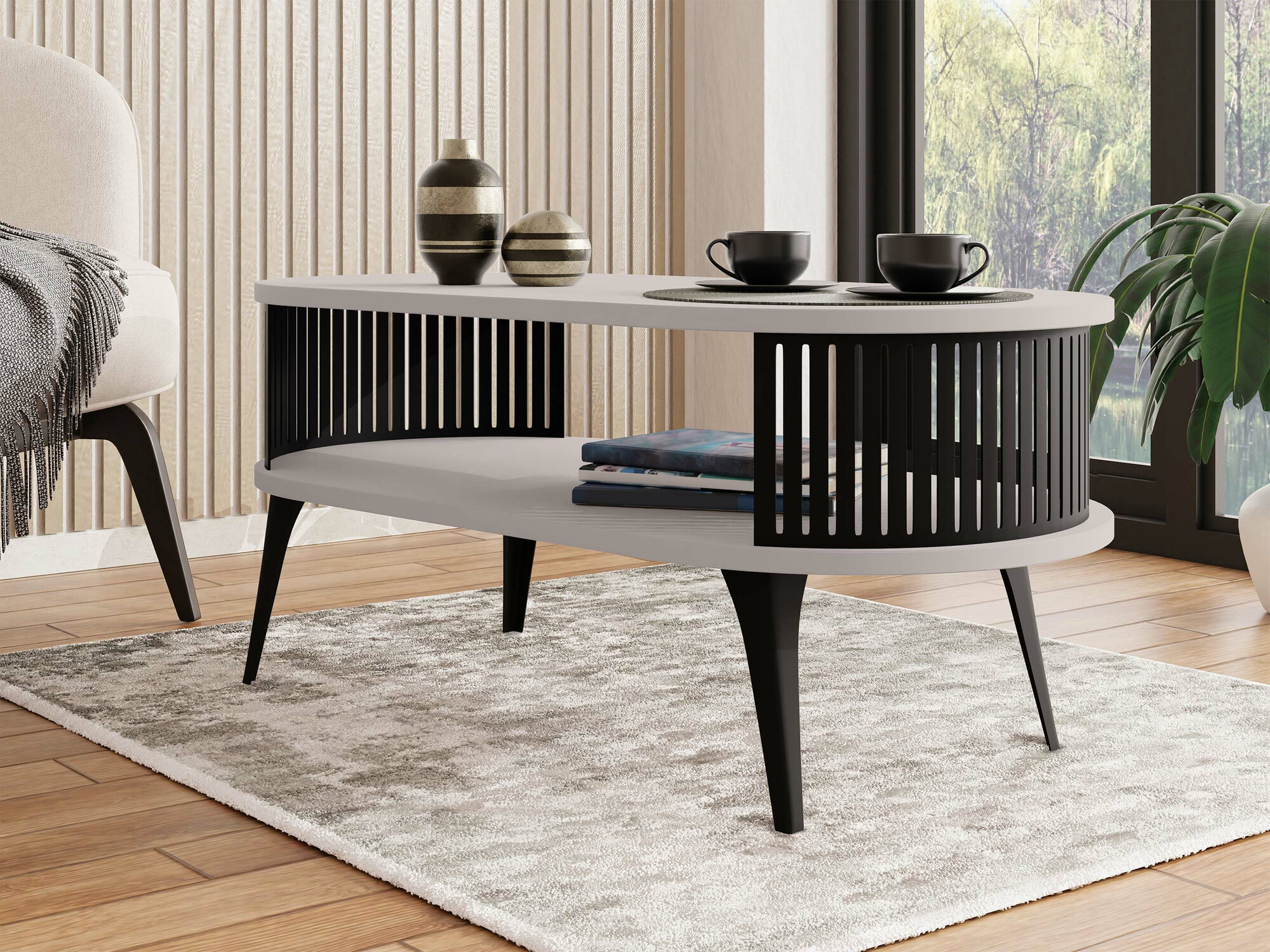 Журнальный столик Sordore 105 (Чёрный + Кашемир)