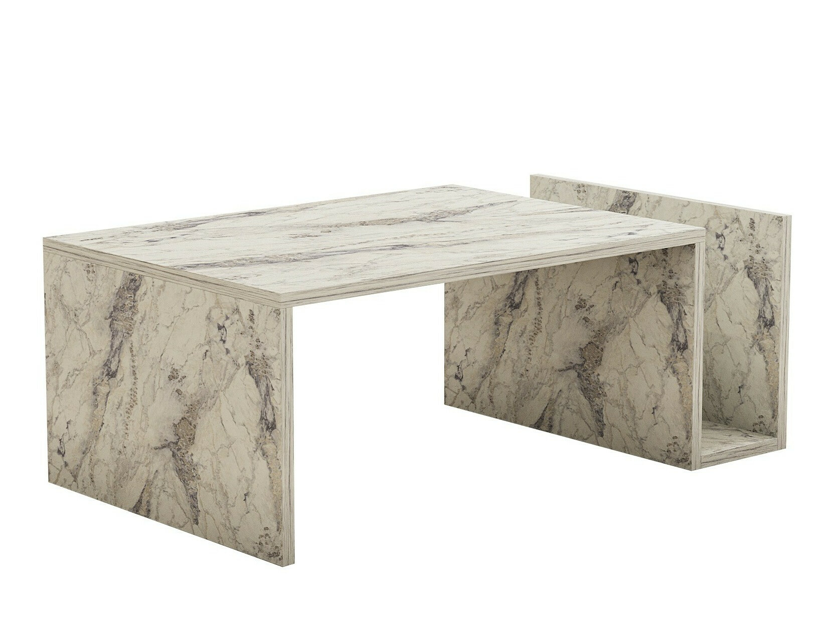 Žurnālu galdiņš Kailua 2434 (Balts marmors)