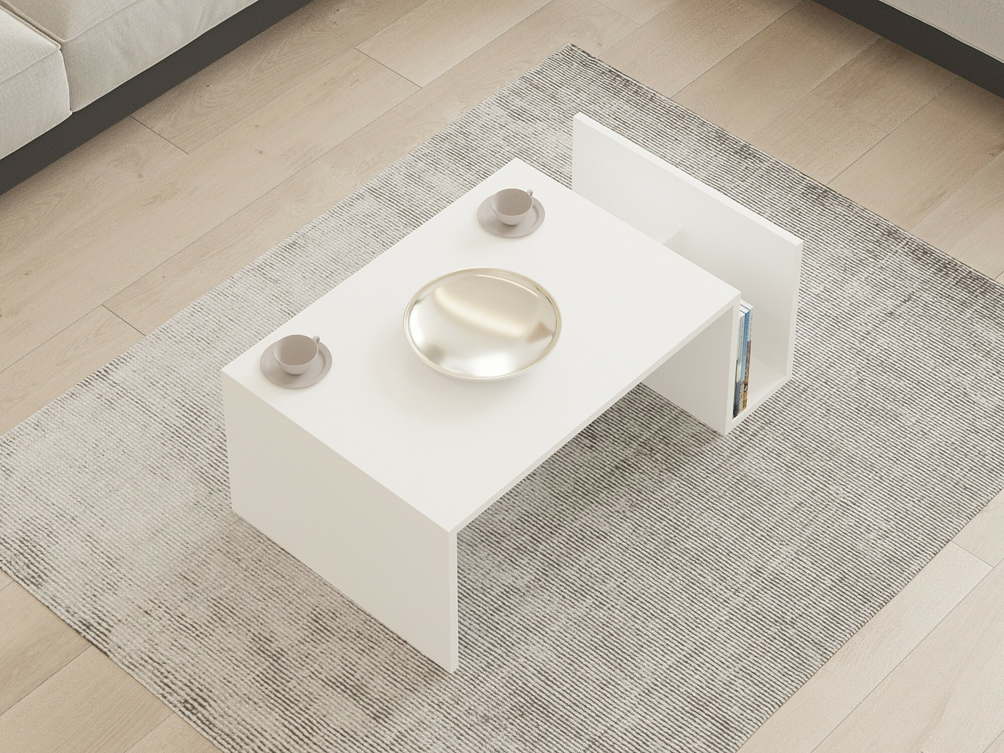 Žurnālu galdiņš Kailua 2434 (Balts)