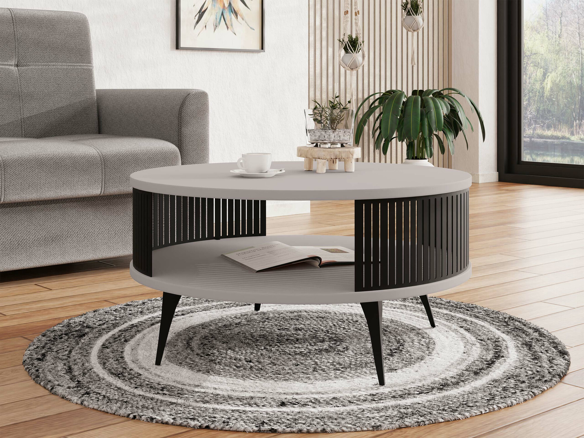 Žurnālu galdiņš Sordore 100 (Melns + Kašmirs)