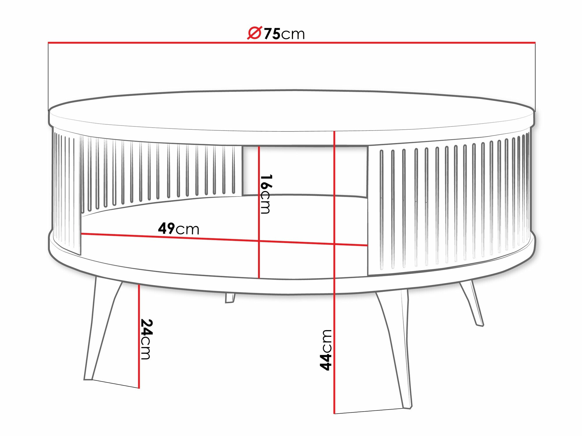 Žurnālu galdiņš Sordore 100 (Melns + Riekstkoks)
