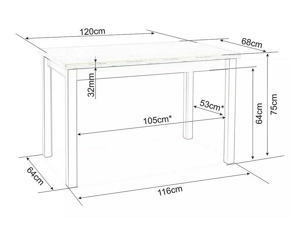 Cтол Detroit 345 (Белый)