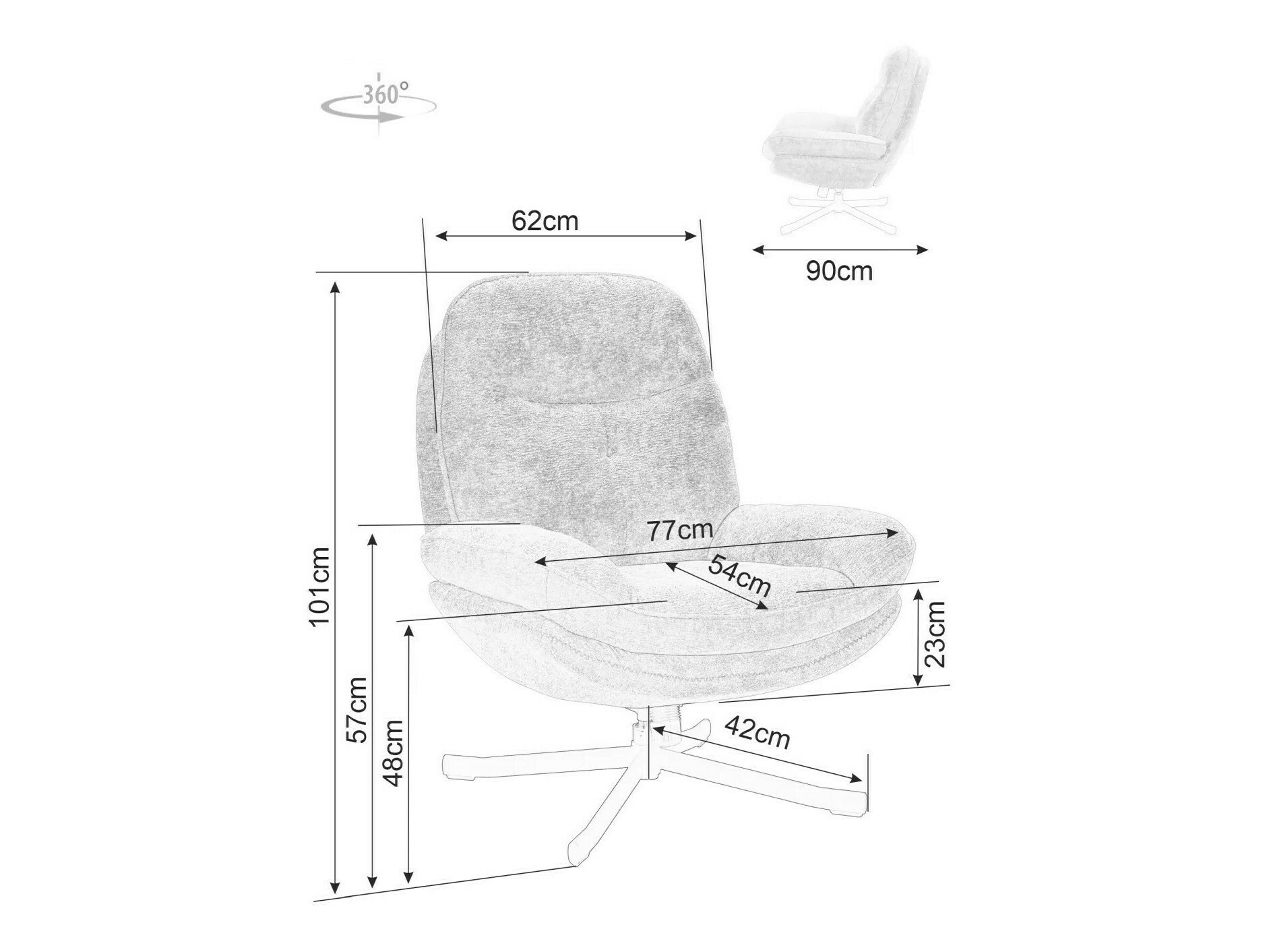 Krēsls Detroit 507 (Gaiši pelēks)
