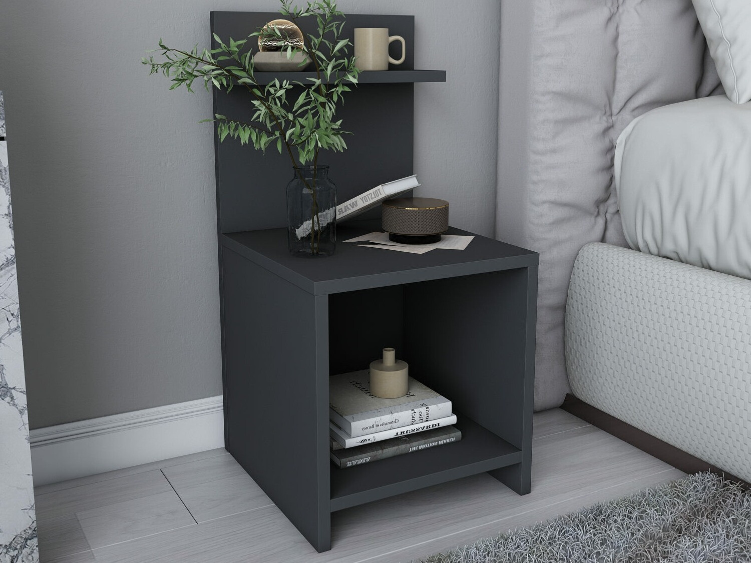 Прикроватная тумбочка Kailua 2445 (Антрацит)