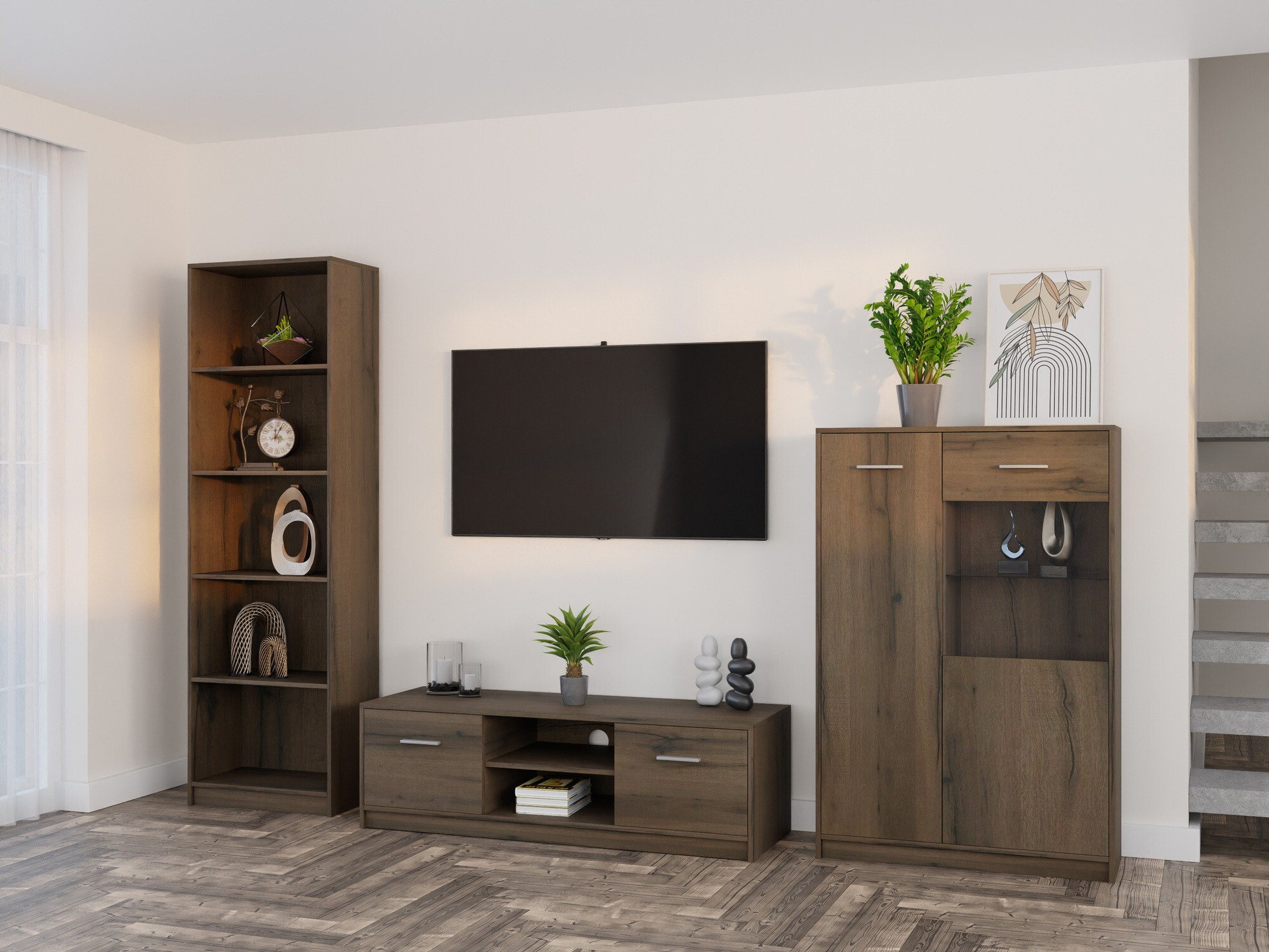 Viesistabas komplekts Novsore 164 (Tumšs ozols)