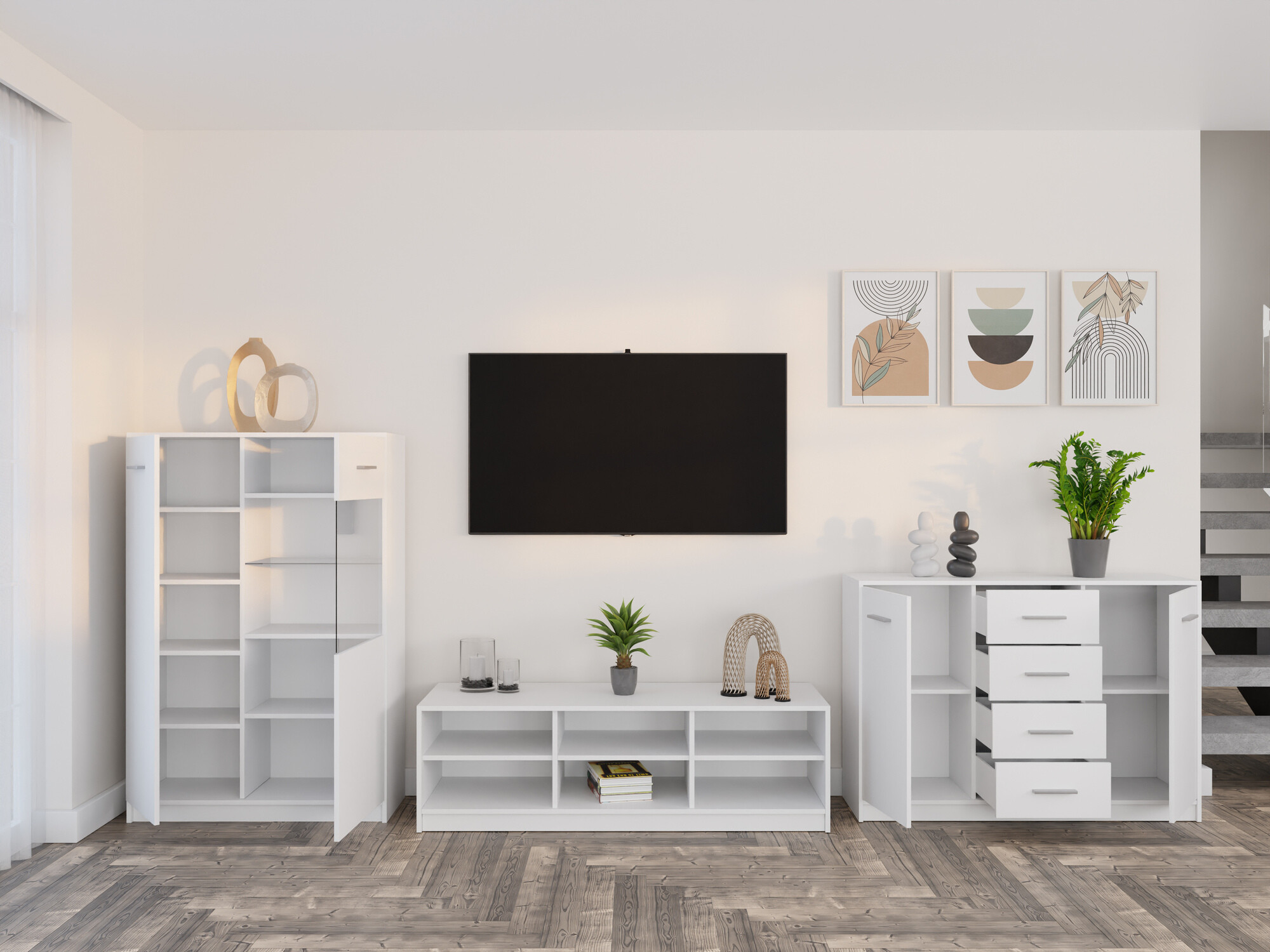 Viesistabas komplekts Novsore 165 (Balts)