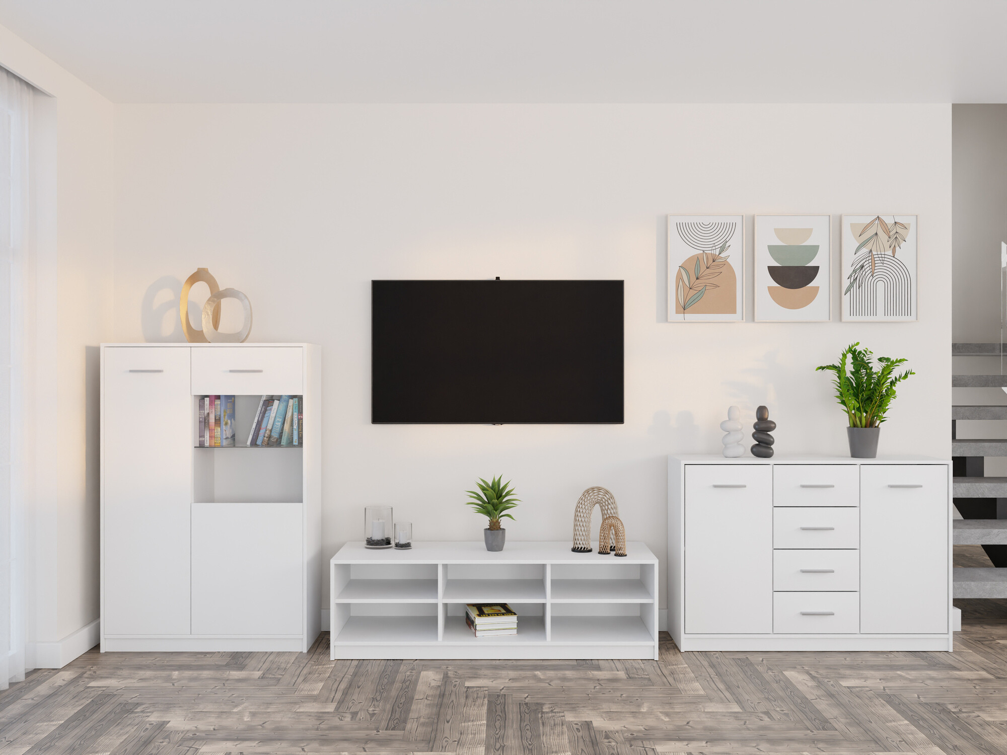 Viesistabas komplekts Novsore 165 (Balts)