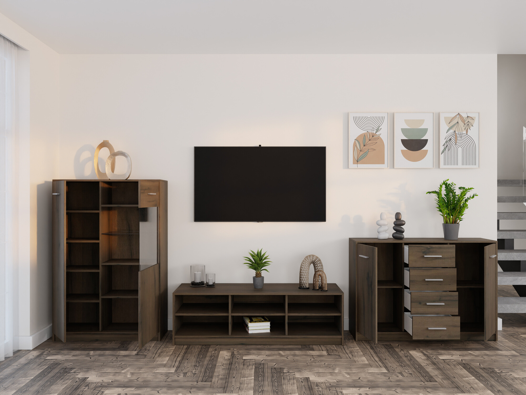 Viesistabas komplekts Novsore 165 (Tumšs ozols)