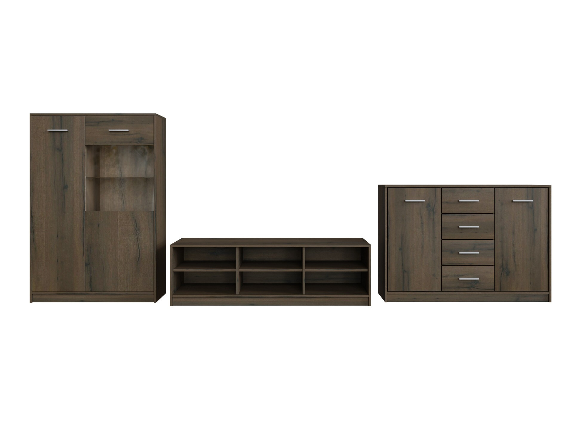 Viesistabas komplekts Novsore 165 (Tumšs ozols)