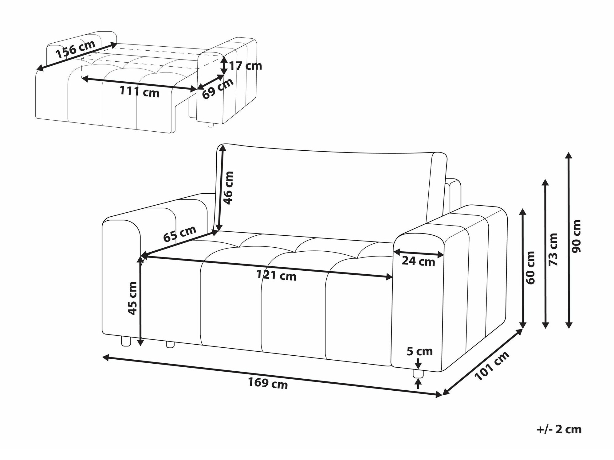 Dīvāns gulta Mirtivi 101 (Gaiši pelēks)