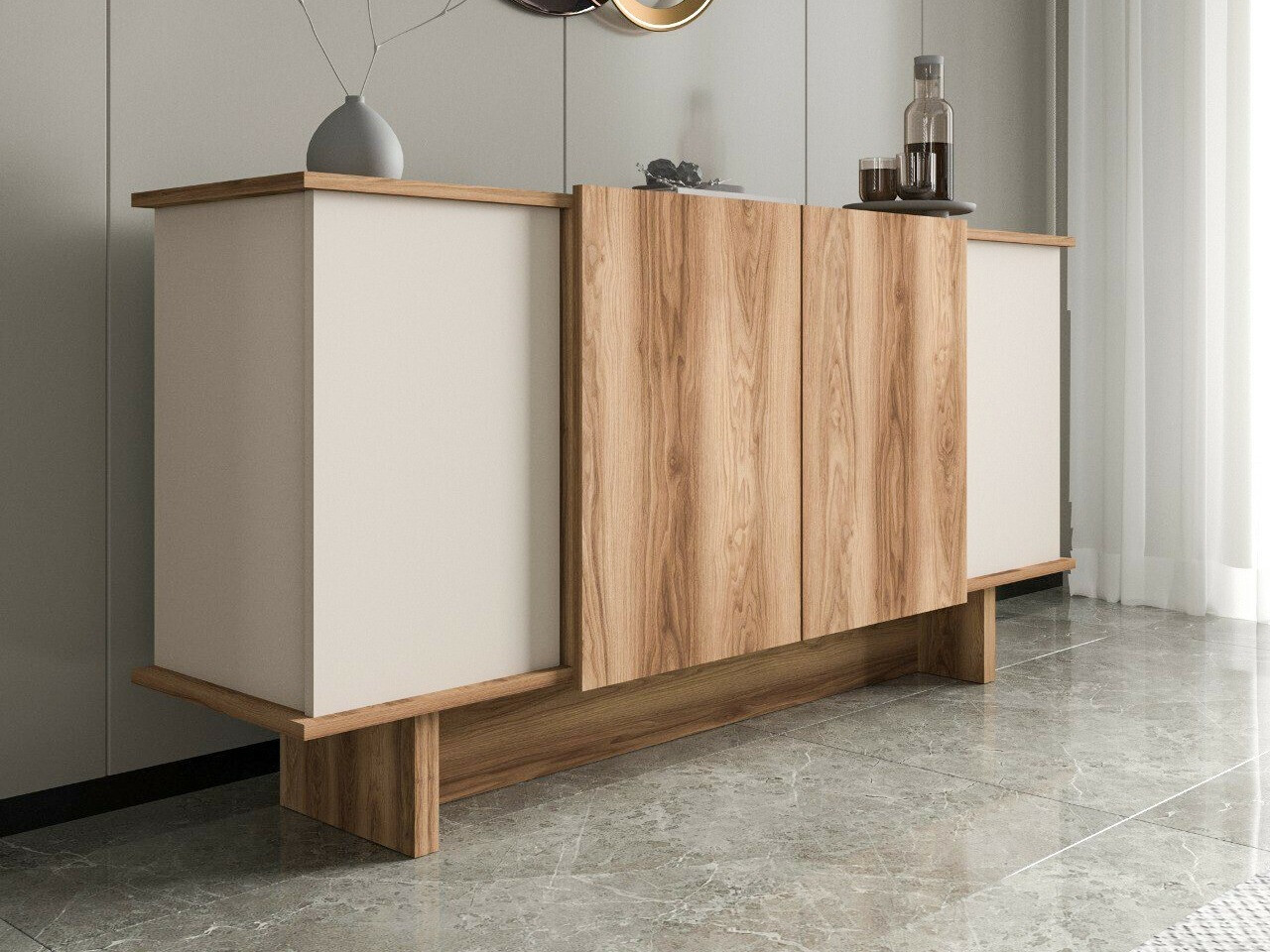 Skapis Kailua 2453 (Bēšs + Riekstkoks)