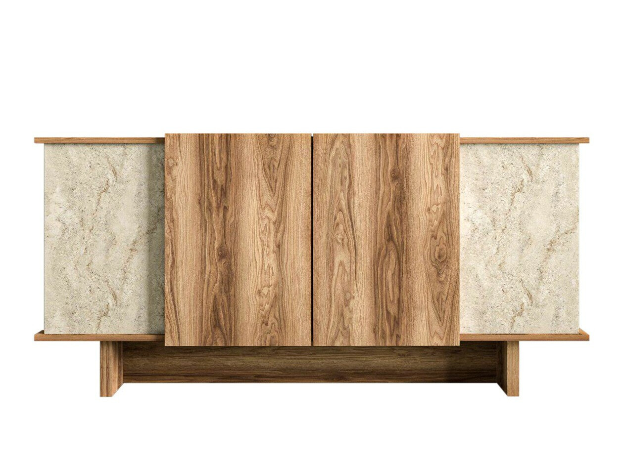 Skapis Kailua 2453 (Gaišs Travertine + Riekstkoks)