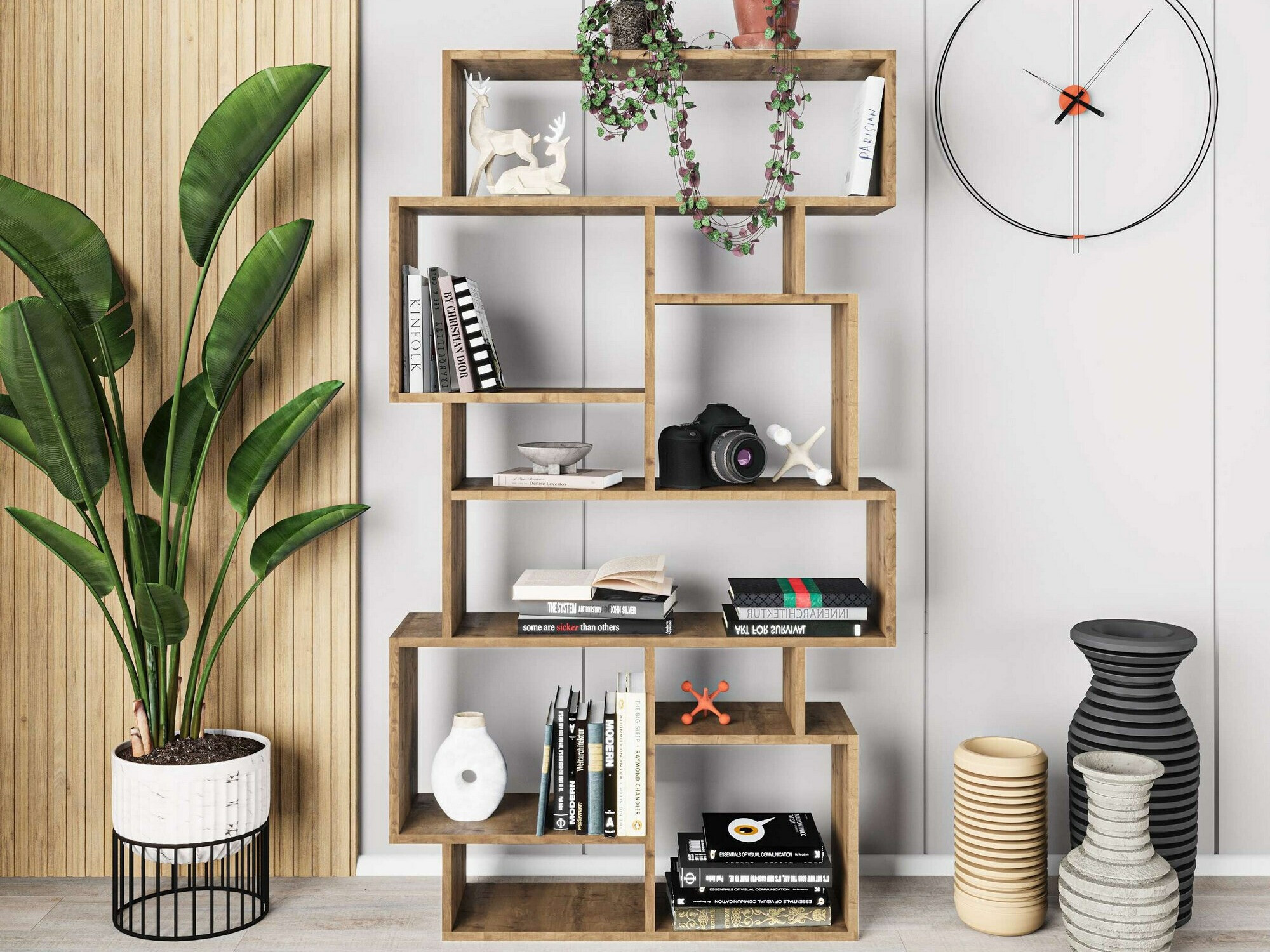 Стеллаж Kailua 1080 (Светлое дерево)