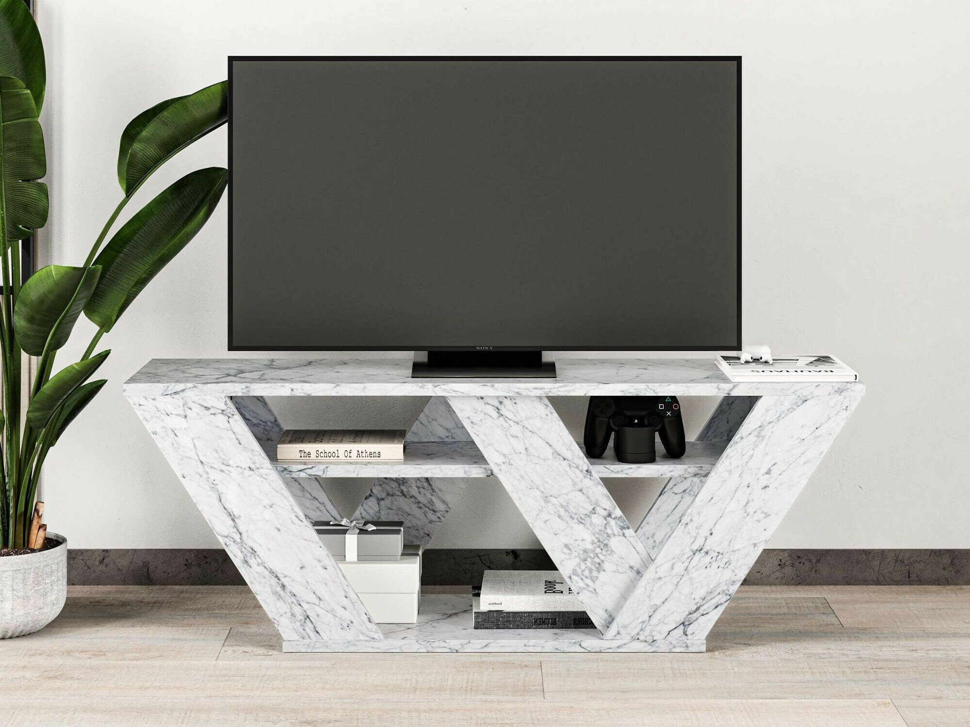 TV galds Kailua 457 (Balts marmors)