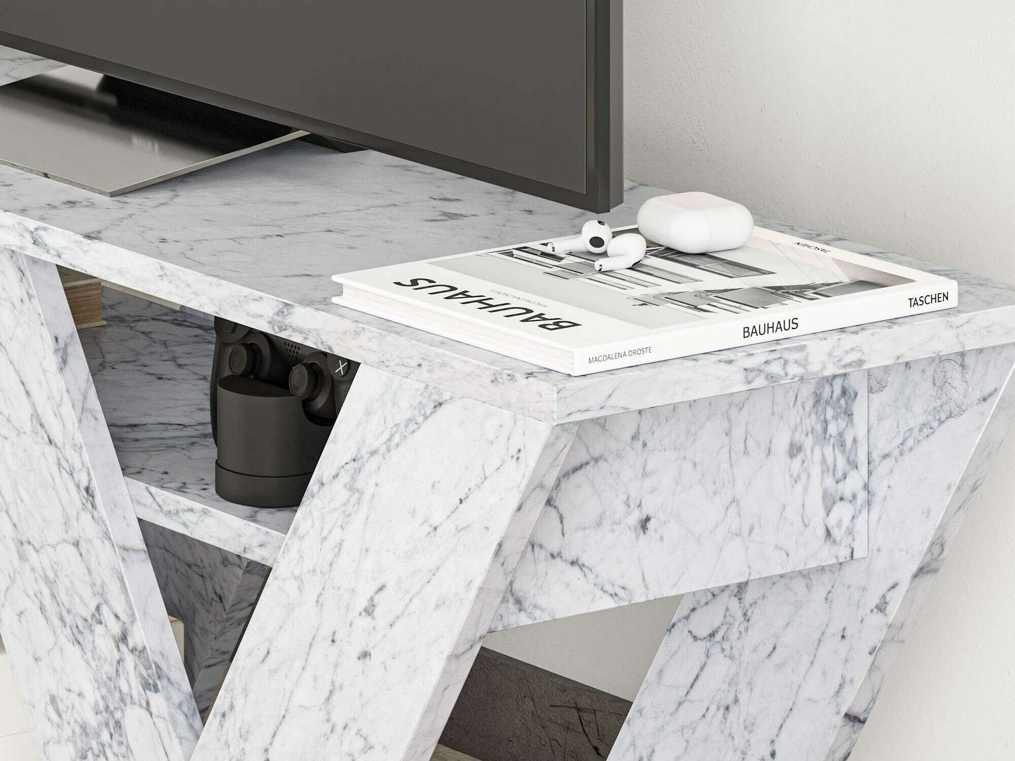 ТВ тумба Kailua 457 (Белый мрамор)