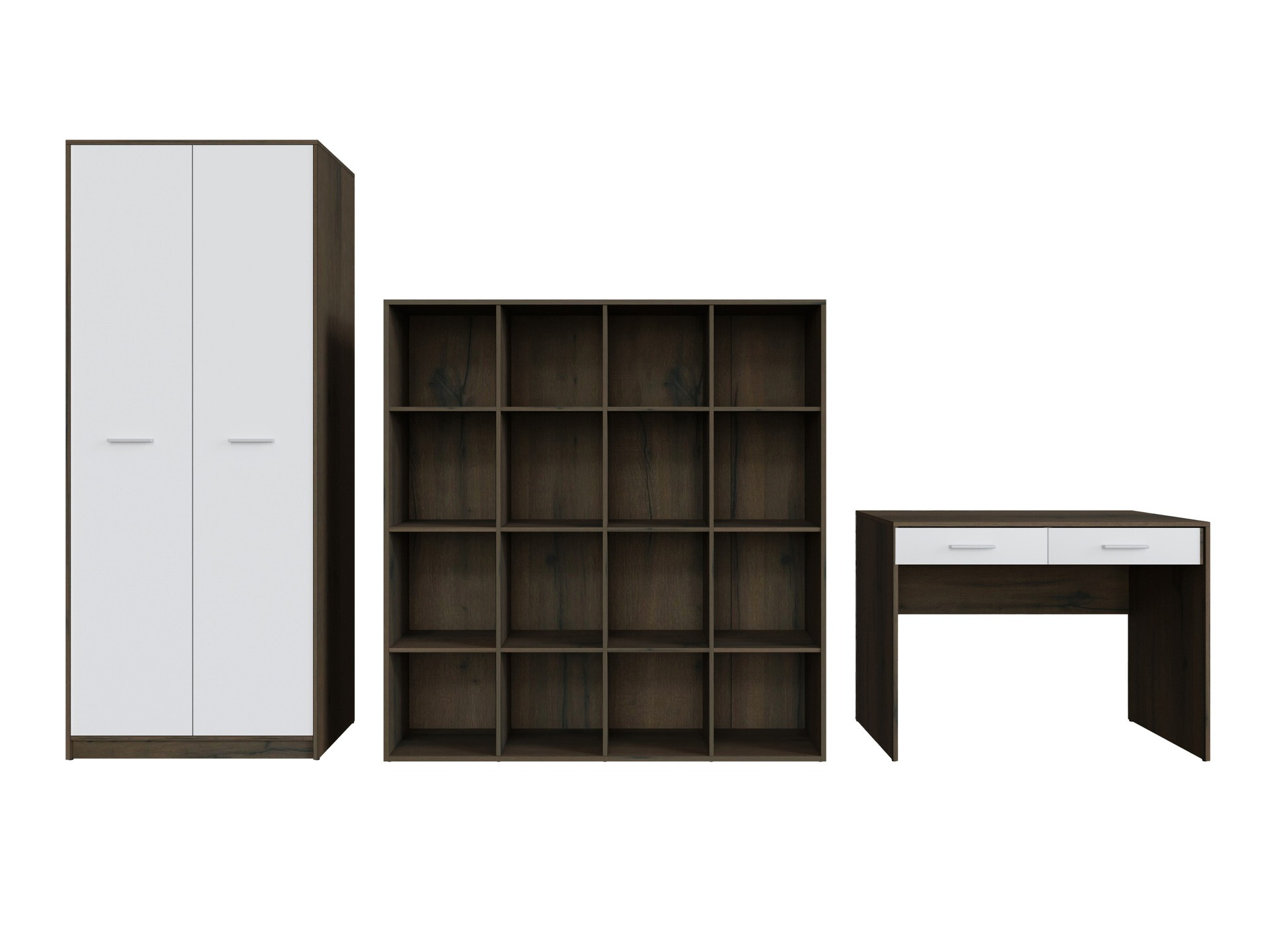 Комплект для домашнего офиса Novsore 166 (Темный дуб + Белый)
