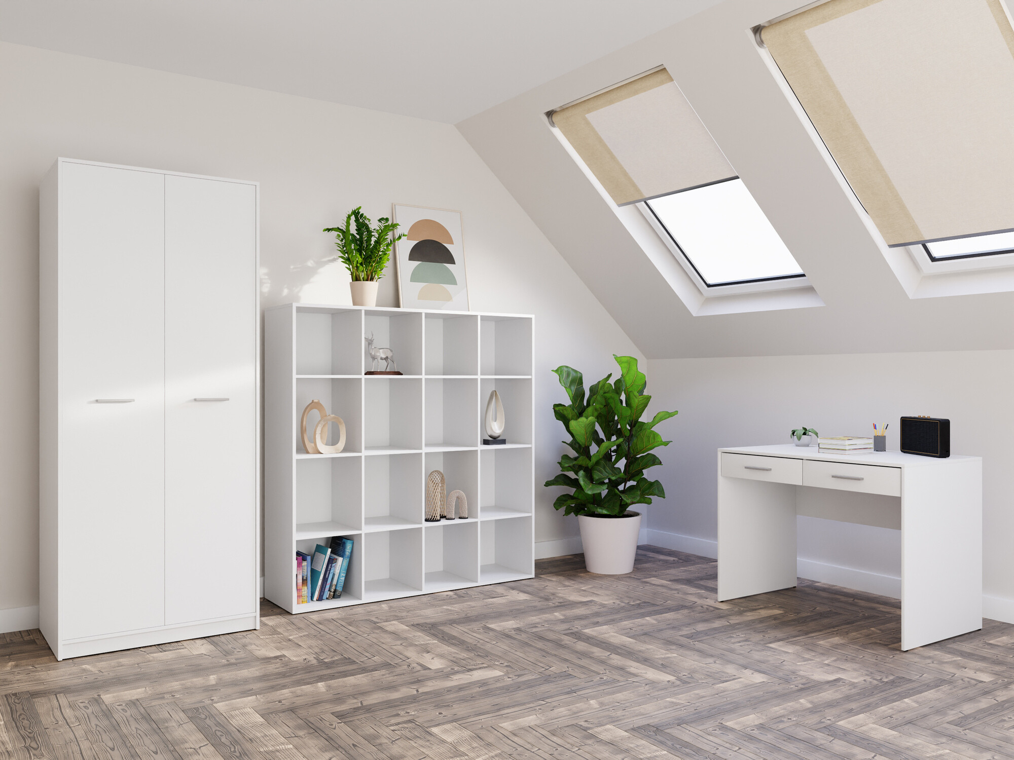 Mājas biroja komplekts Novsore 166 (Balts)