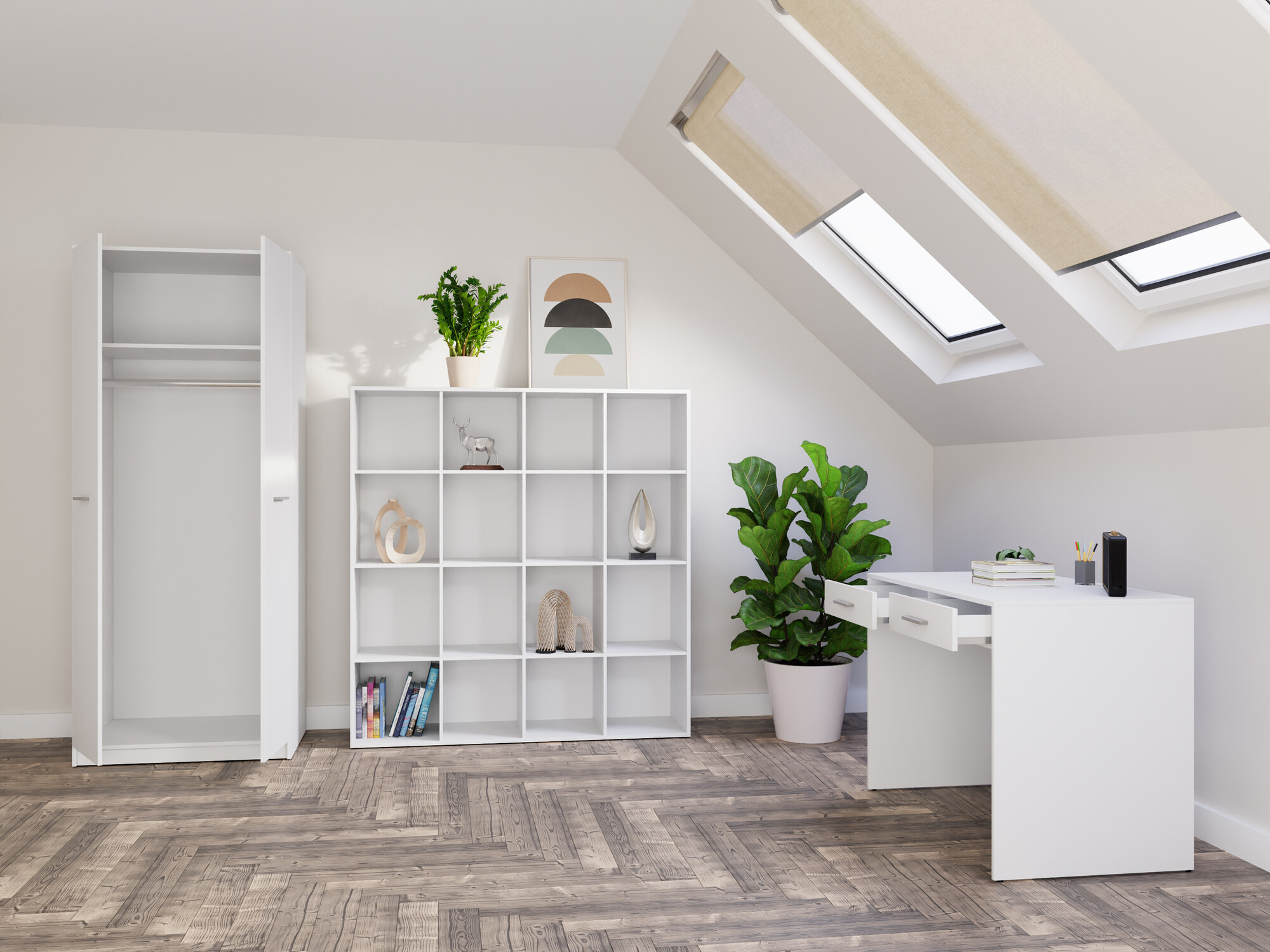 Mājas biroja komplekts Novsore 166 (Balts)