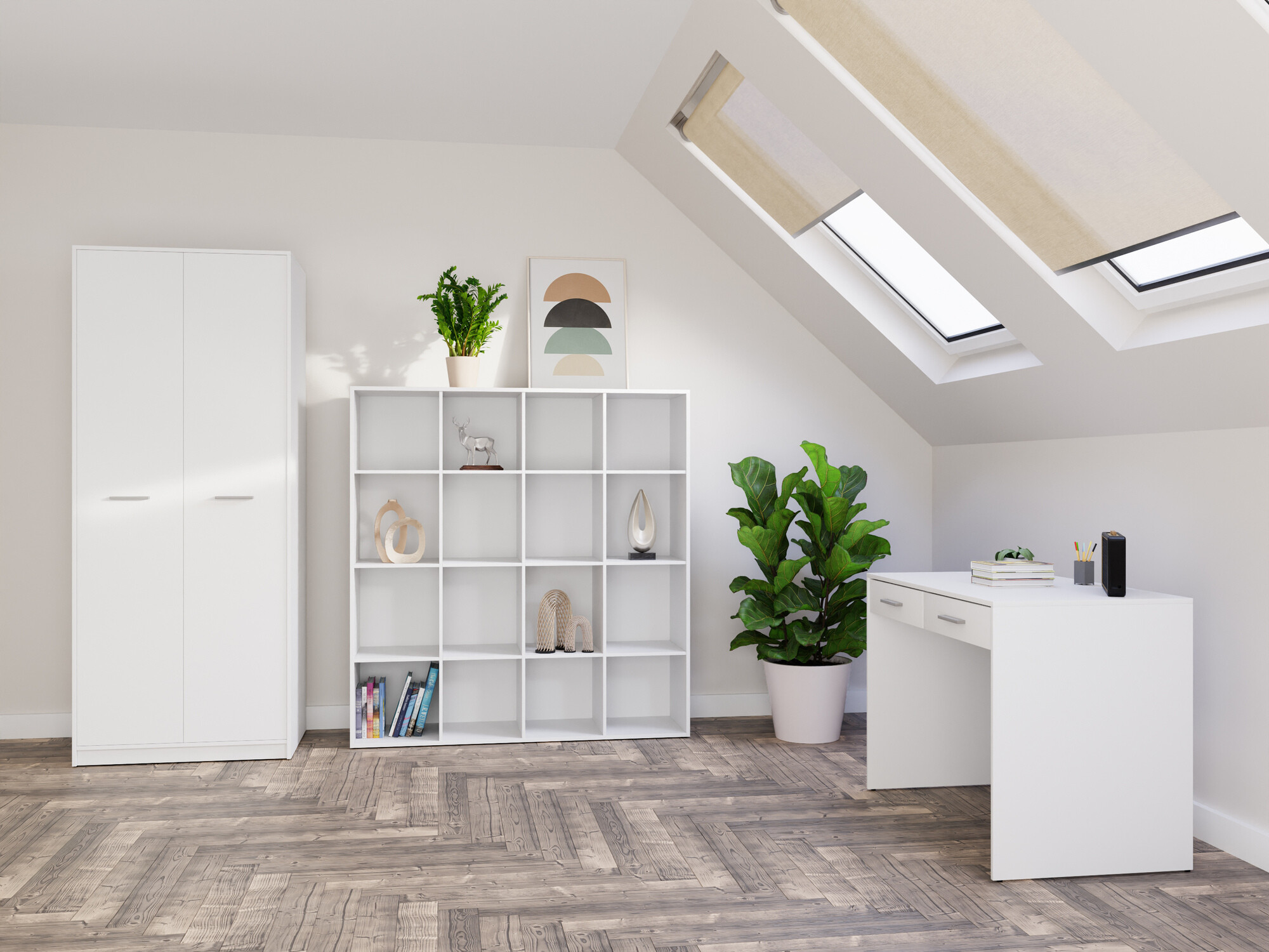 Mājas biroja komplekts Novsore 166 (Balts)