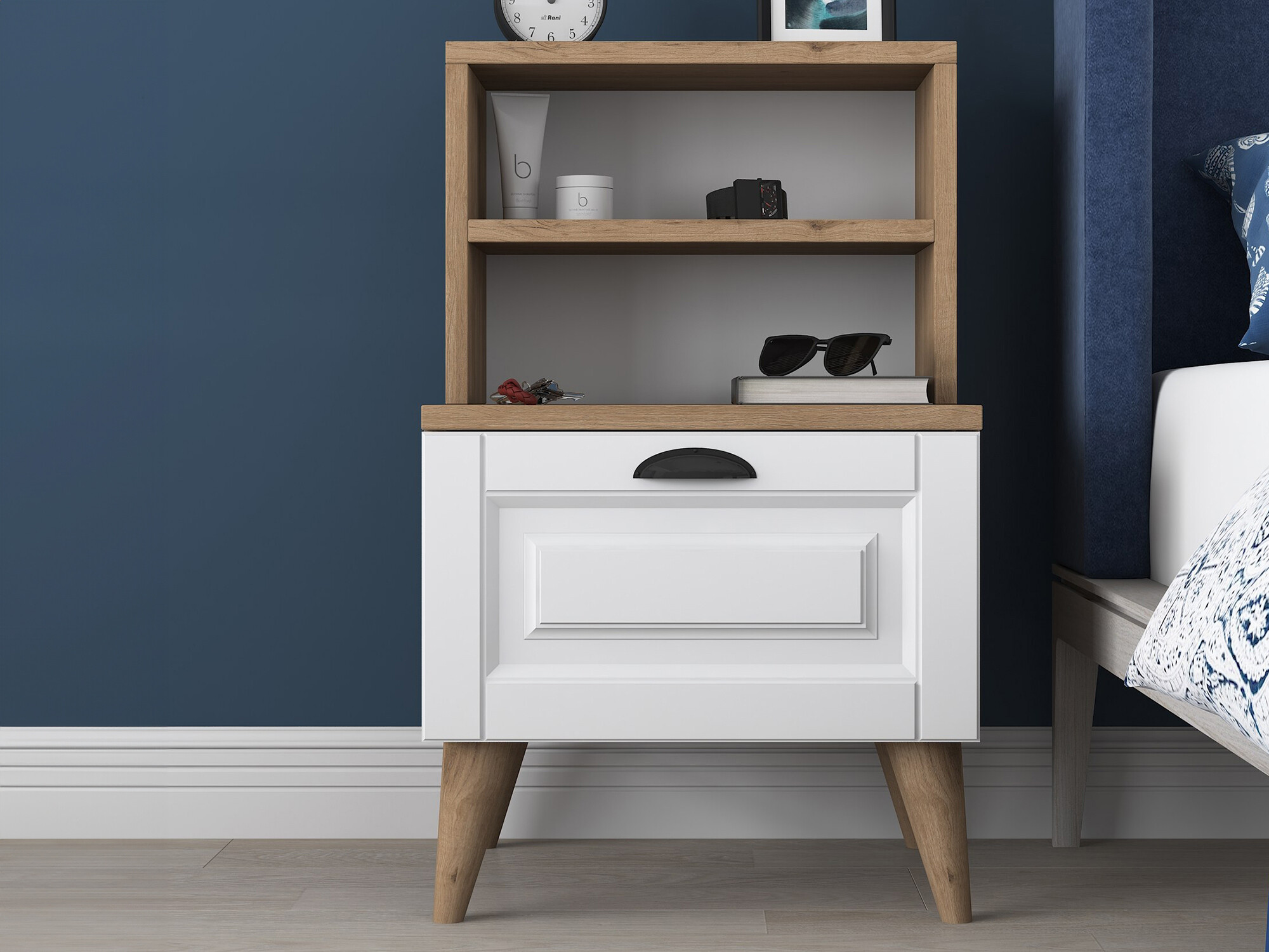 Прикроватная тумбочка Kailua 1531 (Светлое дерево + Белый)