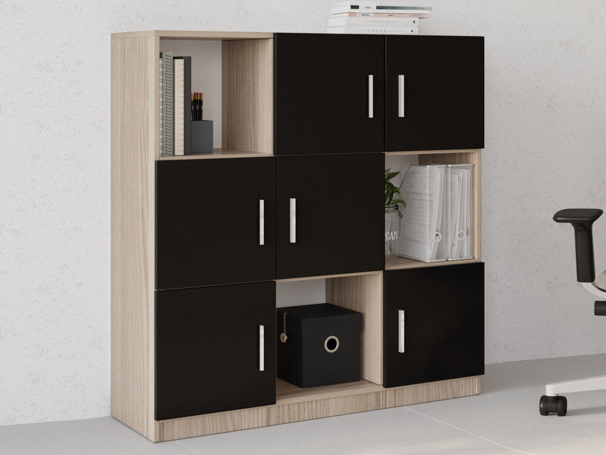 Skapis Kailua 2422 (Melns + Ozols)