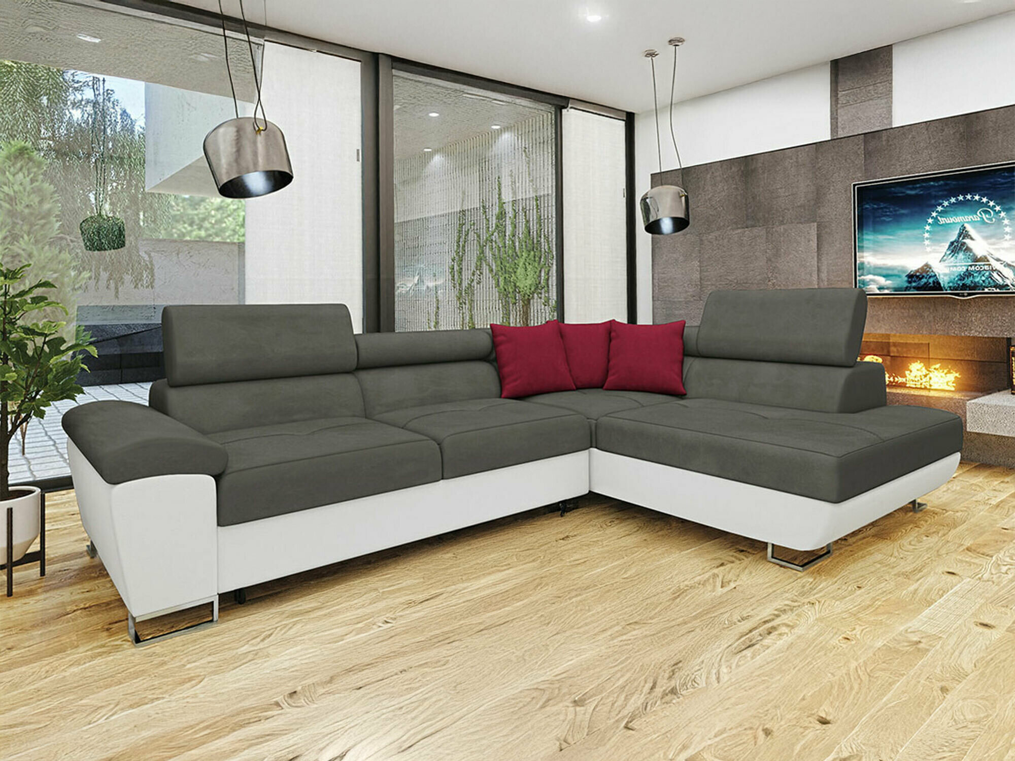 Stūra dīvāns Comfivo 166 (Soft 017 + Uttario Velvet 2971 + Kronos 02)