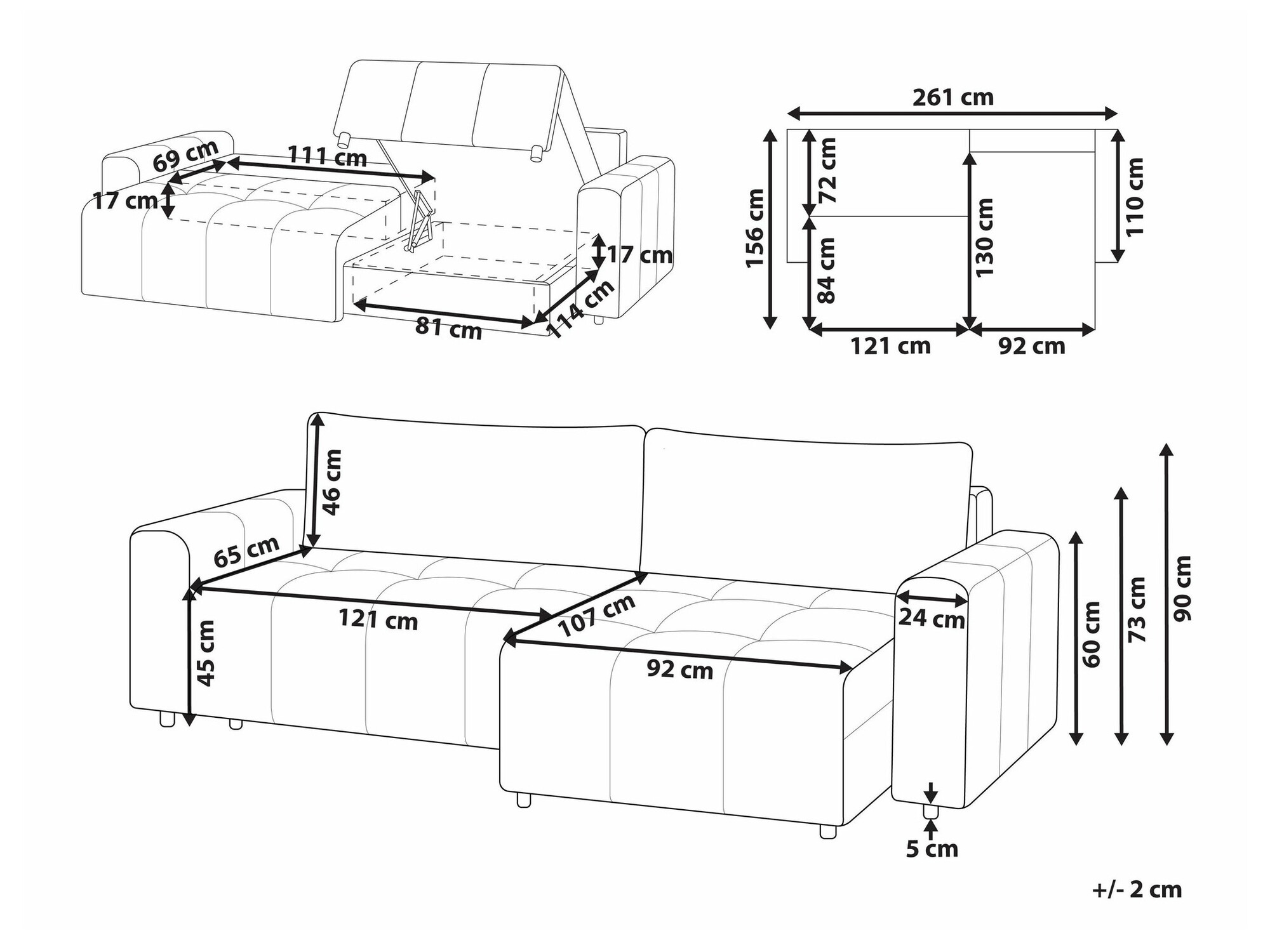 Stūra dīvāns Mirtivi 104 (Brūns)