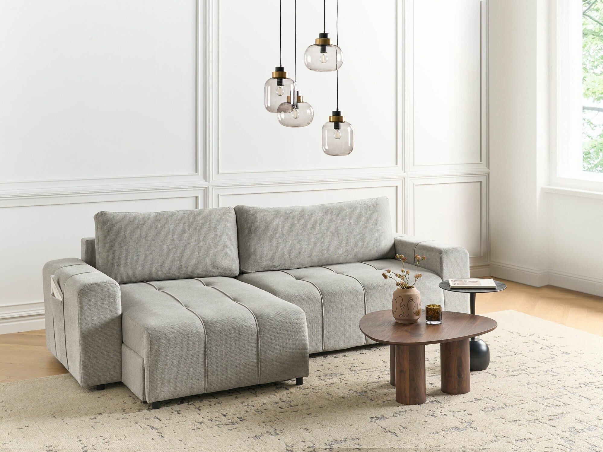 Stūra dīvāns Mirtivi 104 (Gaiši pelēks)