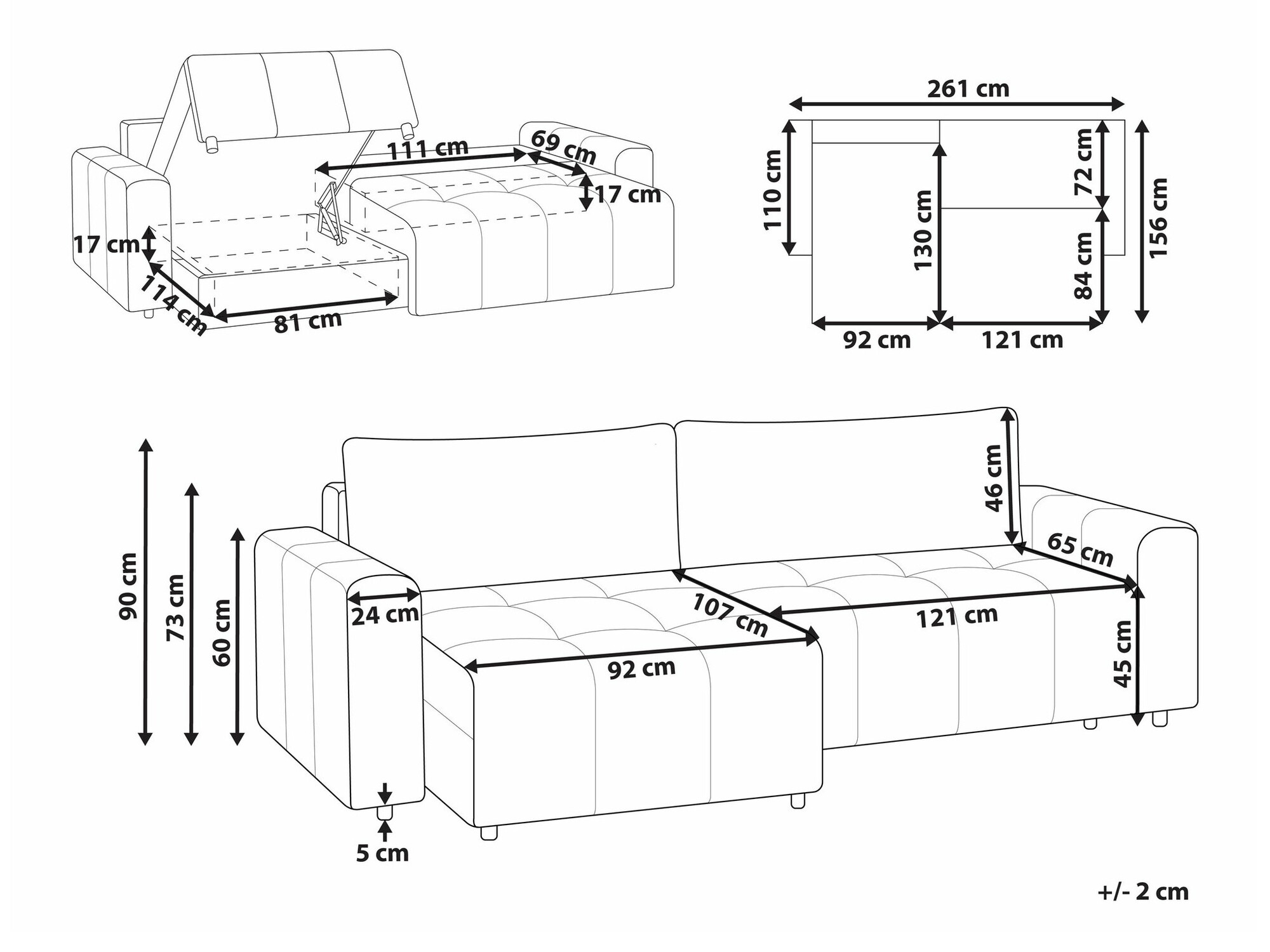Stūra dīvāns Mirtivi 104 (Gaiši pelēks)