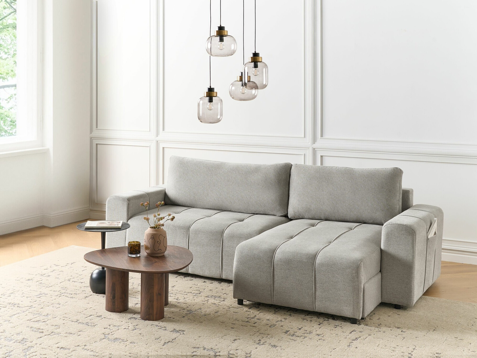 Stūra dīvāns Mirtivi 104 (Gaiši pelēks)